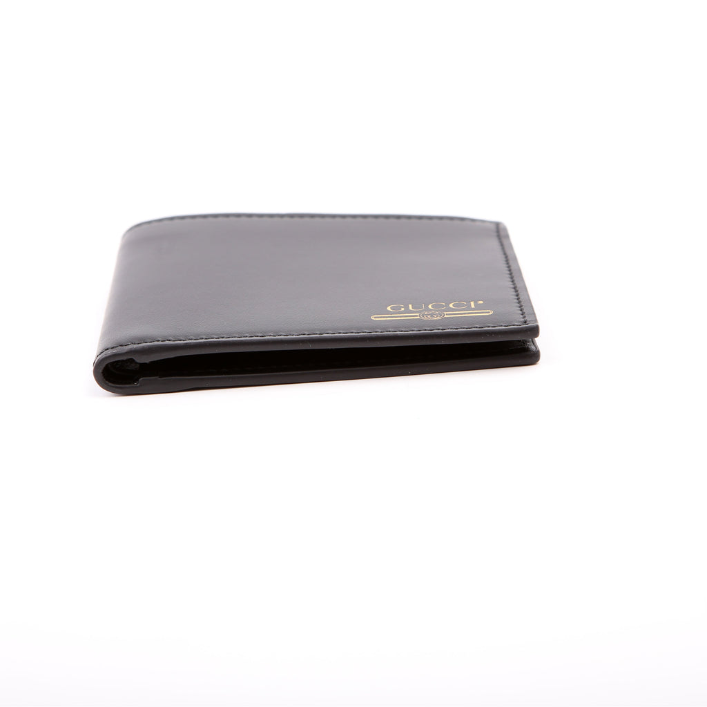547858 Interlocking G Logo Bi-Fold Wallet Black