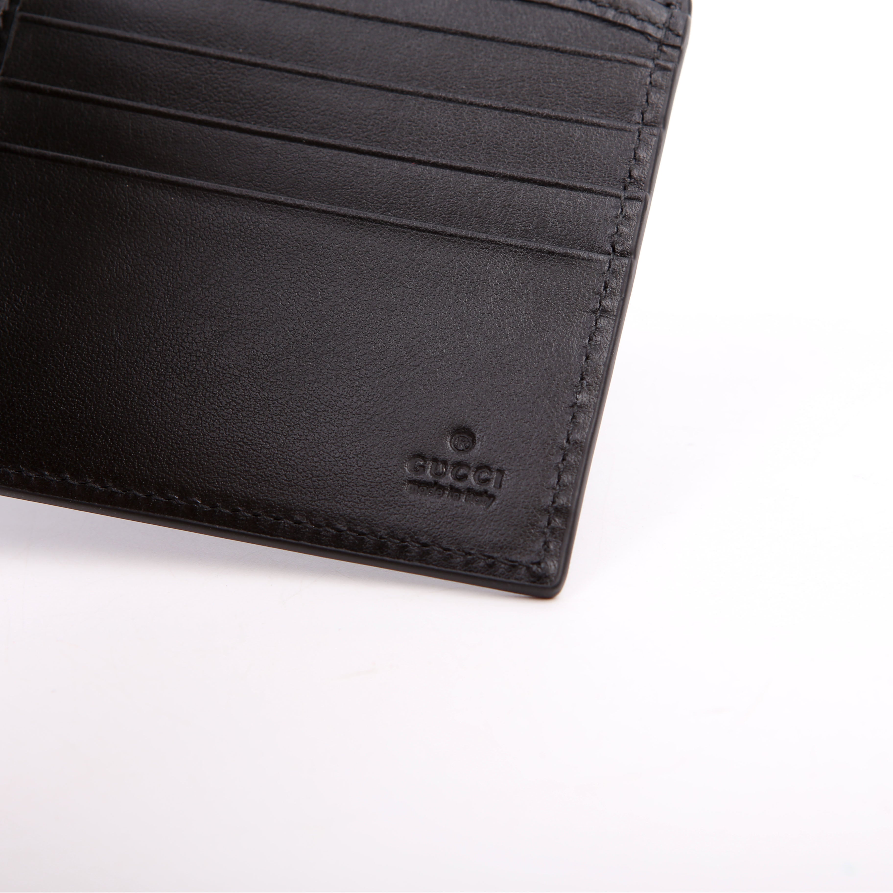 547858 Interlocking G Logo Bi-Fold Wallet Black