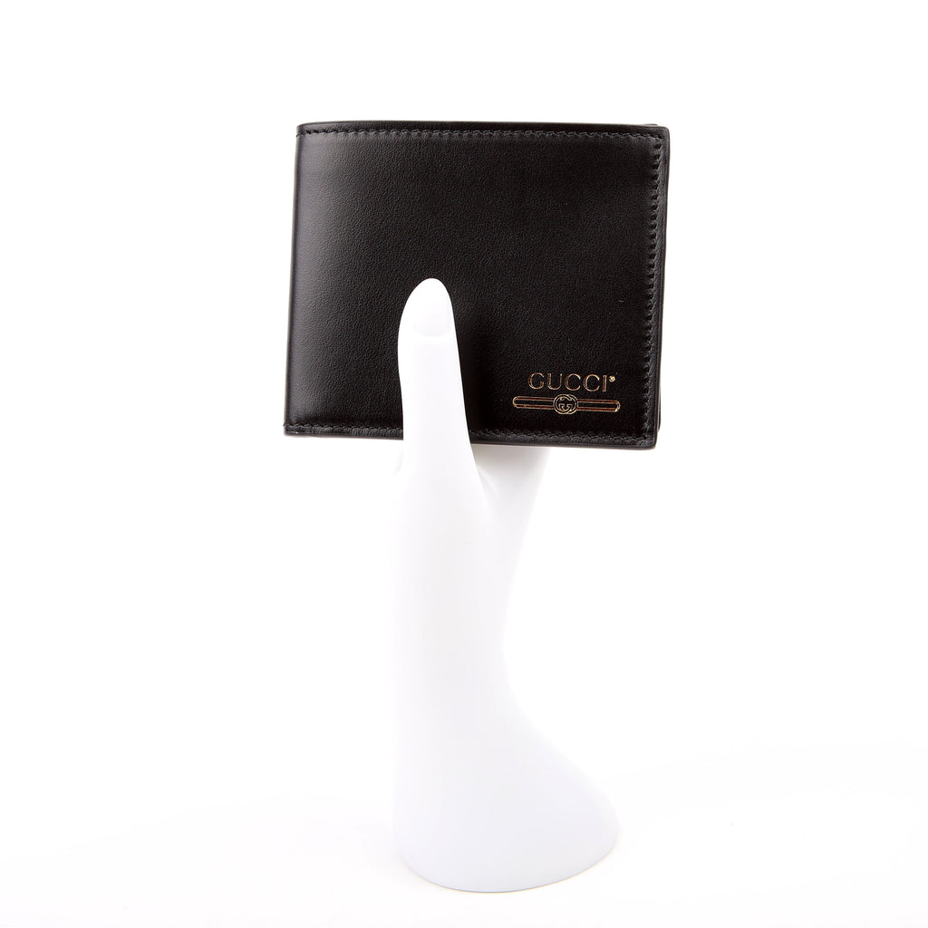547858 Interlocking G Logo Bi-Fold Wallet Black