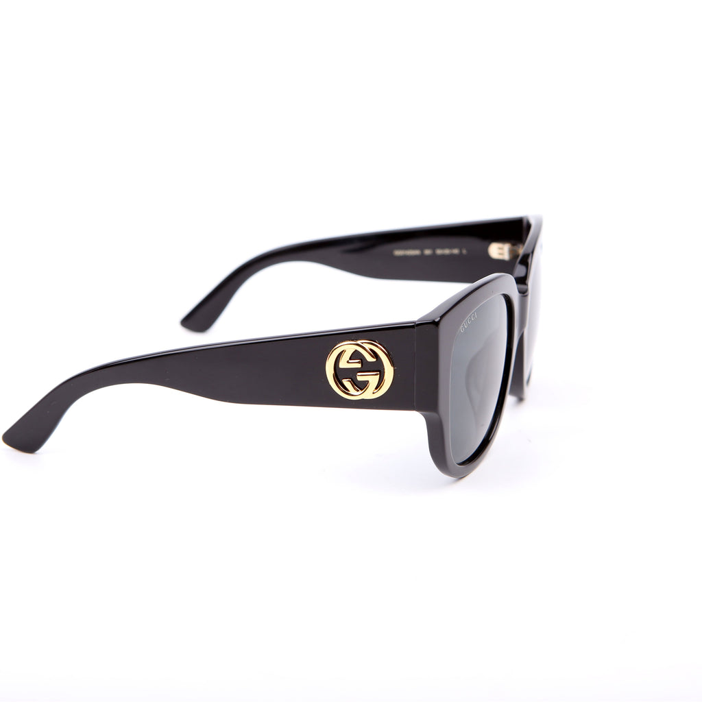 GG0142SAN Acetate Square Frame Sunglasses Black