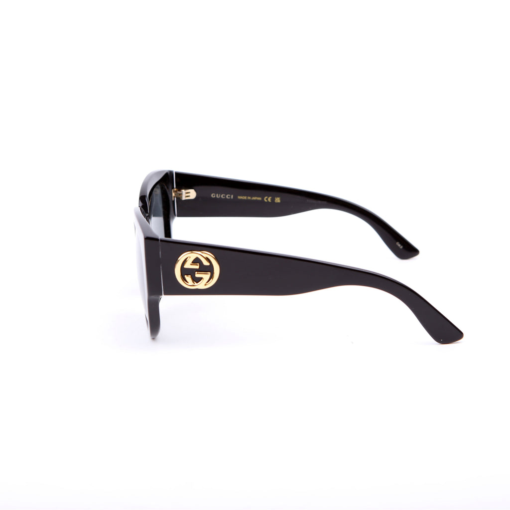 GG0142SAN Acetate Square Frame Sunglasses Black