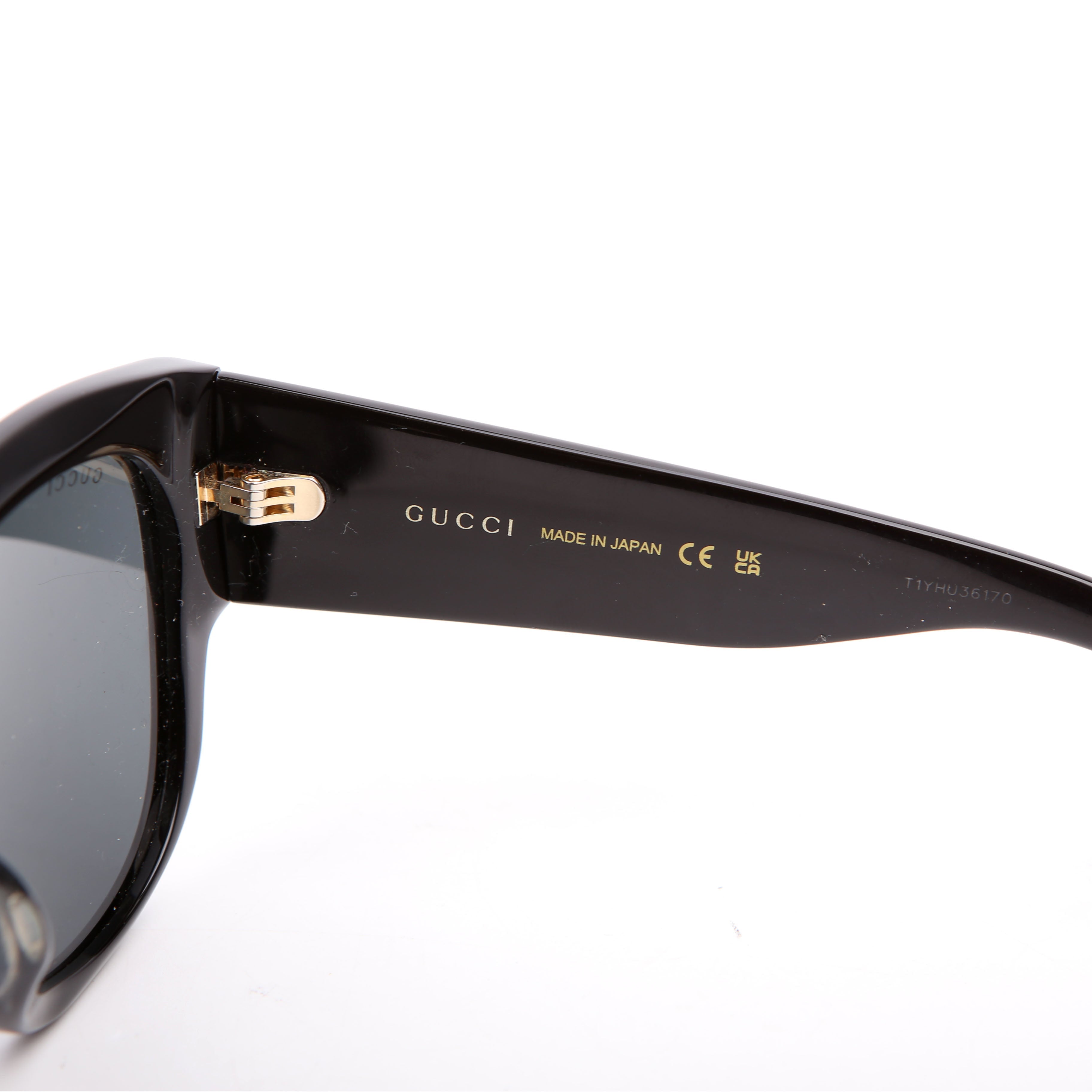 GG0142SAN Acetate Square Frame Sunglasses Black