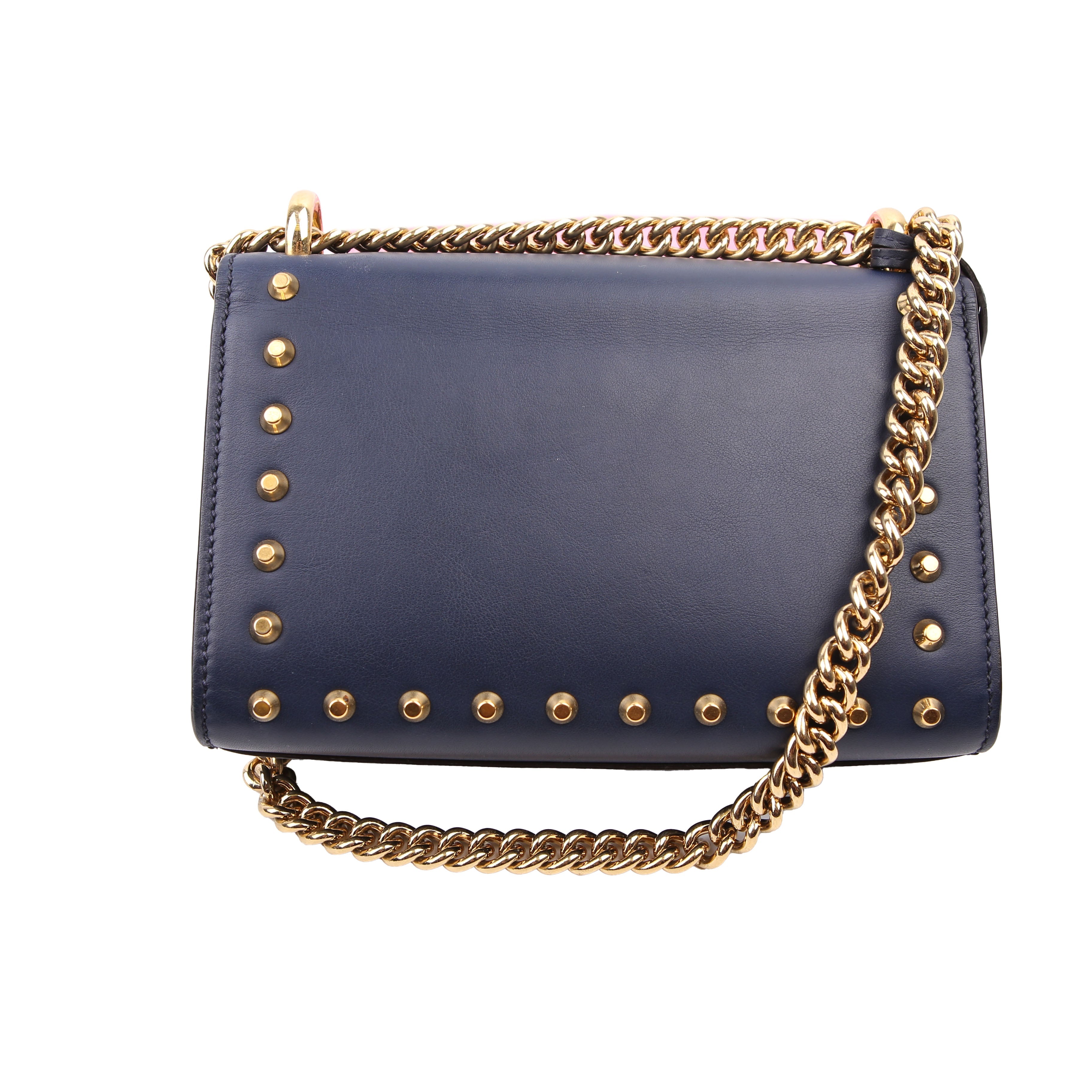 432182 Padlock Pearl Leather Small Navy