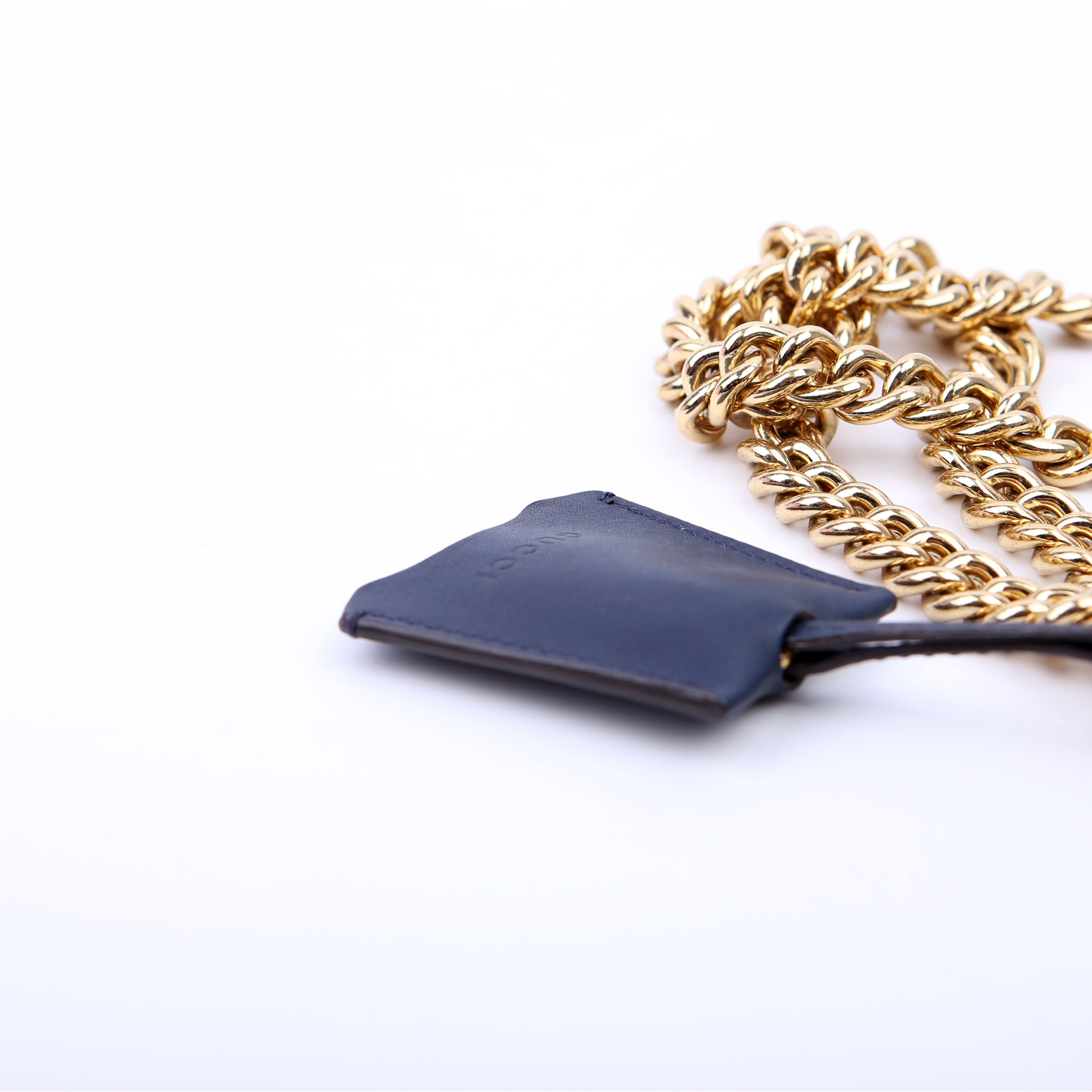 432182 Padlock Pearl Leather Small Navy