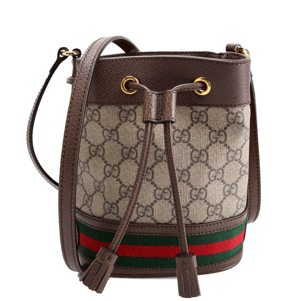 550620 GG Canvas Ophidia Mini Bucket Brown/Beige