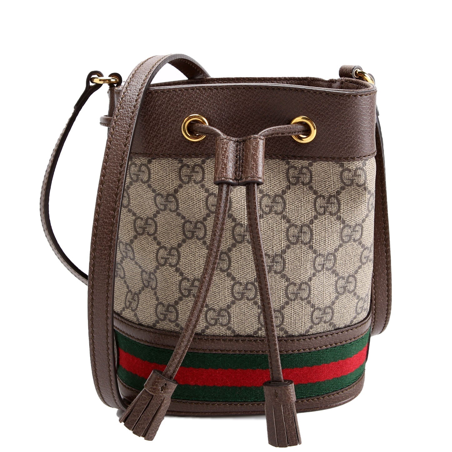 550620 GG Canvas Ophidia Mini Bucket Brown/Beige