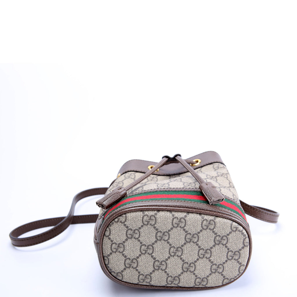 550620 GG Canvas Ophidia Mini Bucket Brown/Beige