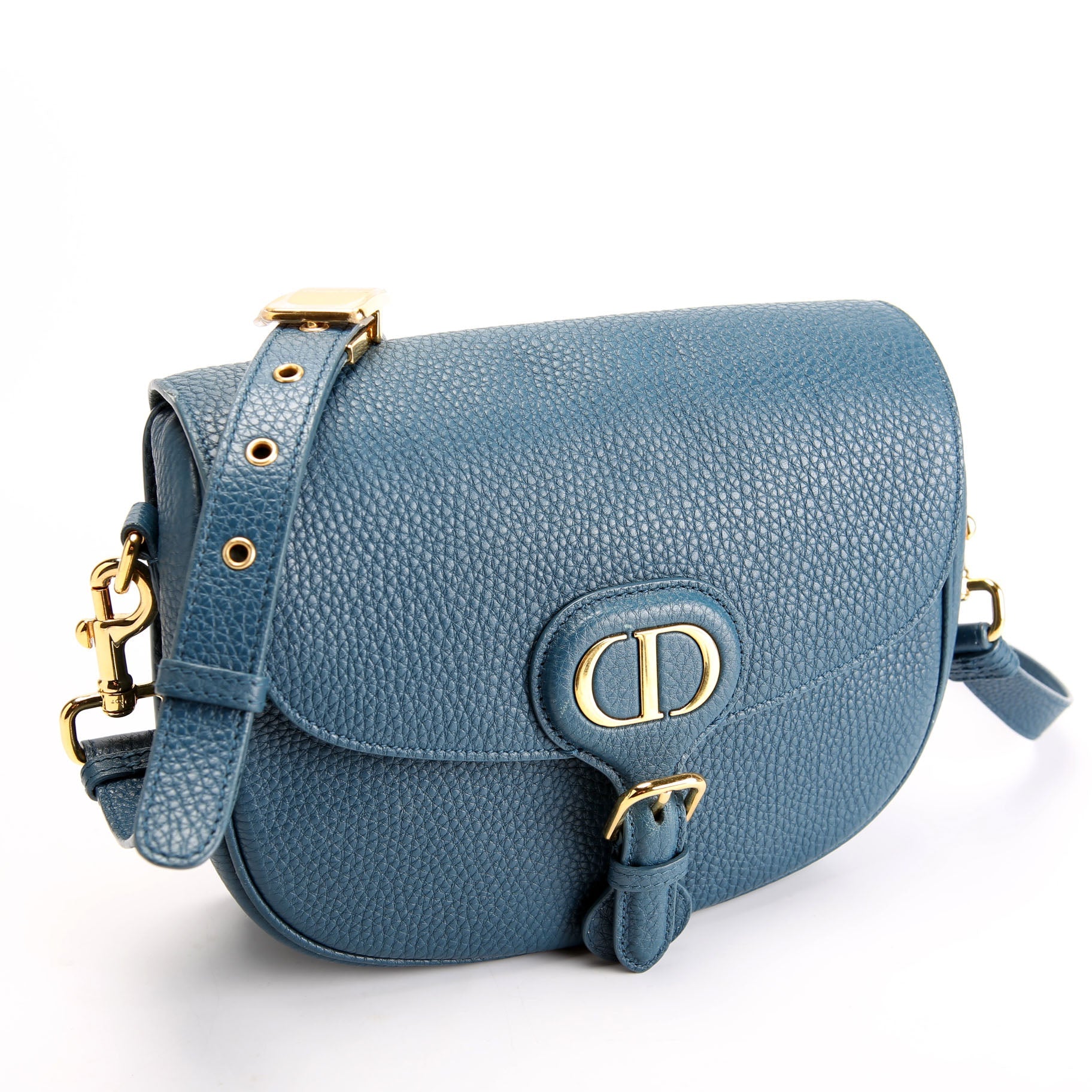 Dior Bobby Bag Medium Grain Leather Blue/Gold