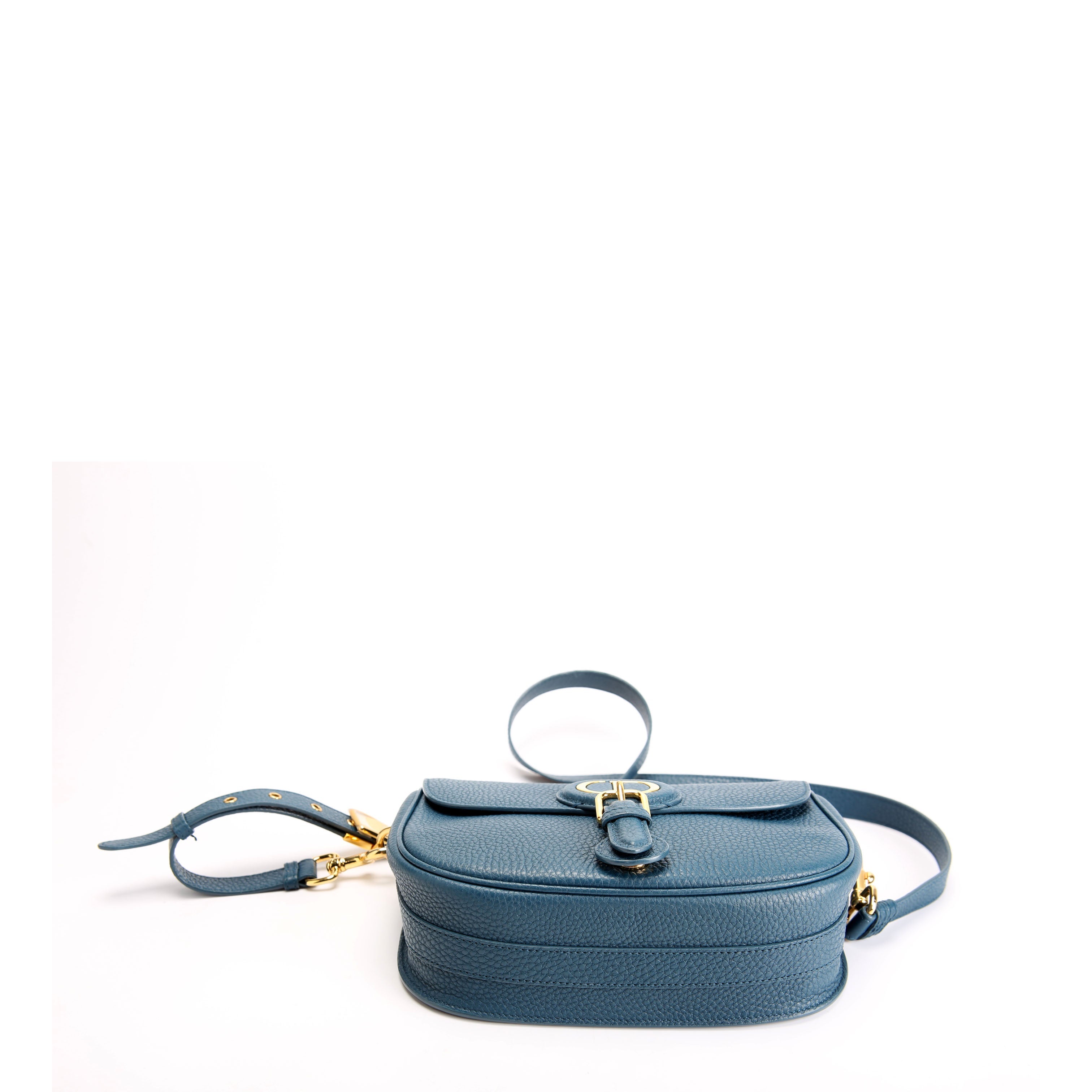 Dior Bobby Bag Medium Grain Leather Blue/Gold