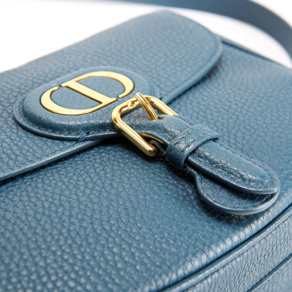 Dior Bobby Bag Medium Grain Leather Blue/Gold
