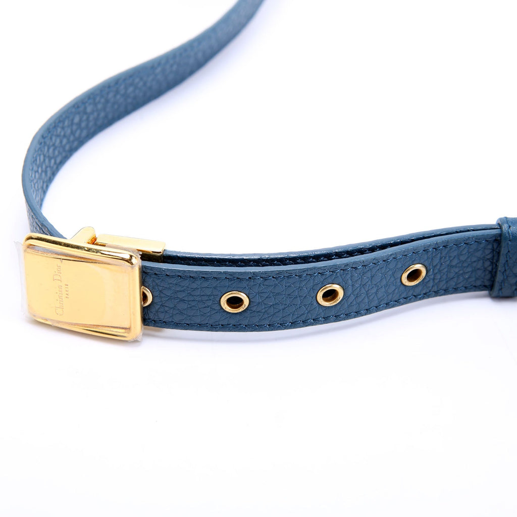Dior Bobby Bag Medium Grain Leather Blue/Gold