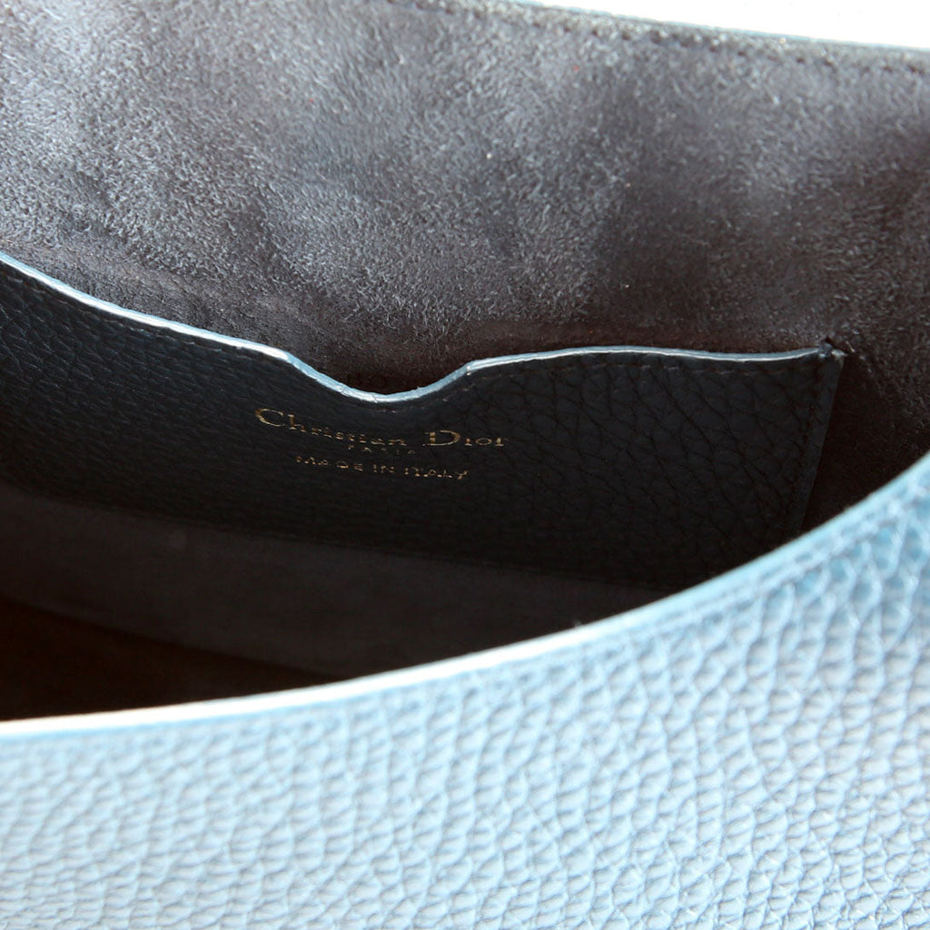 Dior Bobby Bag Medium Grain Leather Blue/Gold