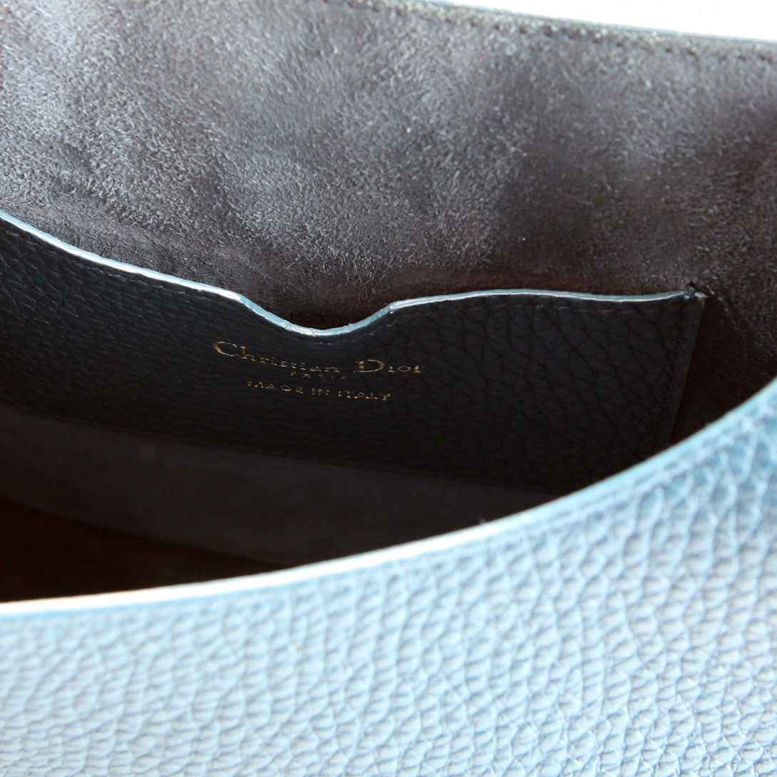 Dior Bobby Bag Medium Grain Leather Blue/Gold