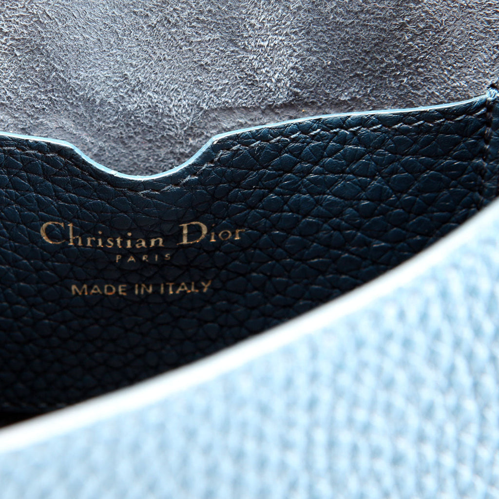 Dior Bobby Bag Medium Grain Leather Blue/Gold