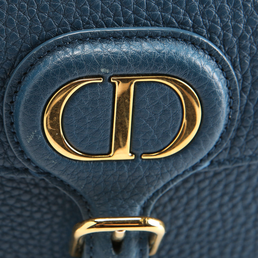 Dior Bobby Bag Medium Grain Leather Blue/Gold