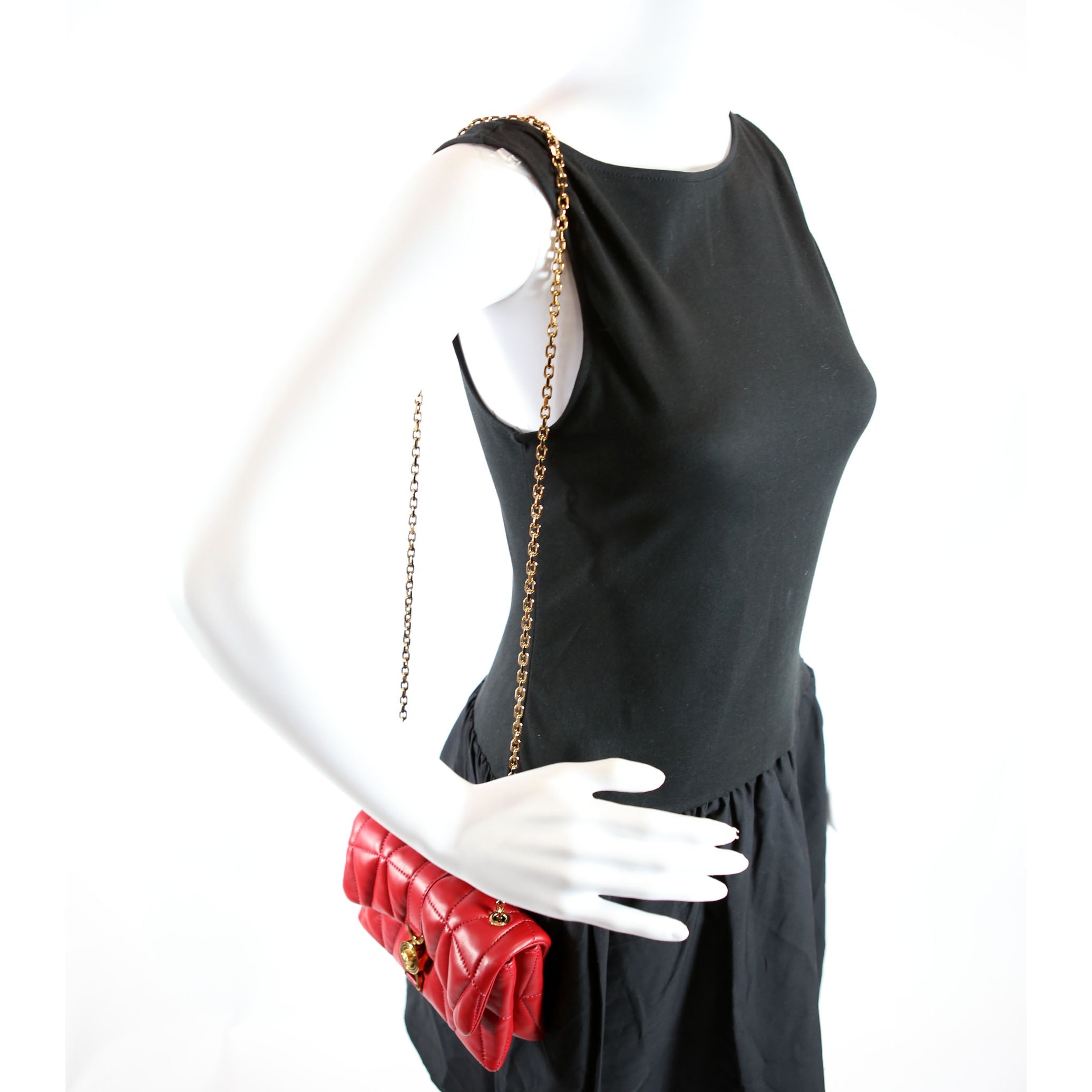 Kleio Quilted Mini Bag Red/Gold