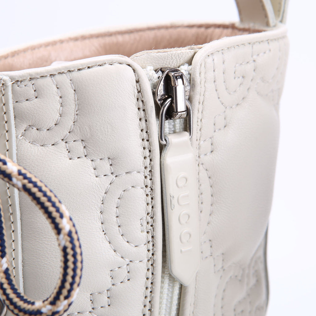 Gucci GG Matelasse Combat Boots Size 37.5 Cream