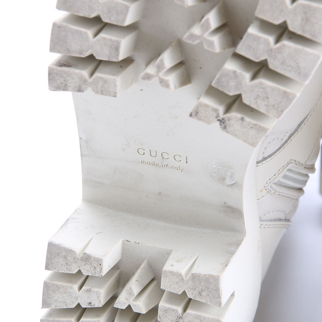 Gucci GG Matelasse Combat Boots Size 37.5 Cream