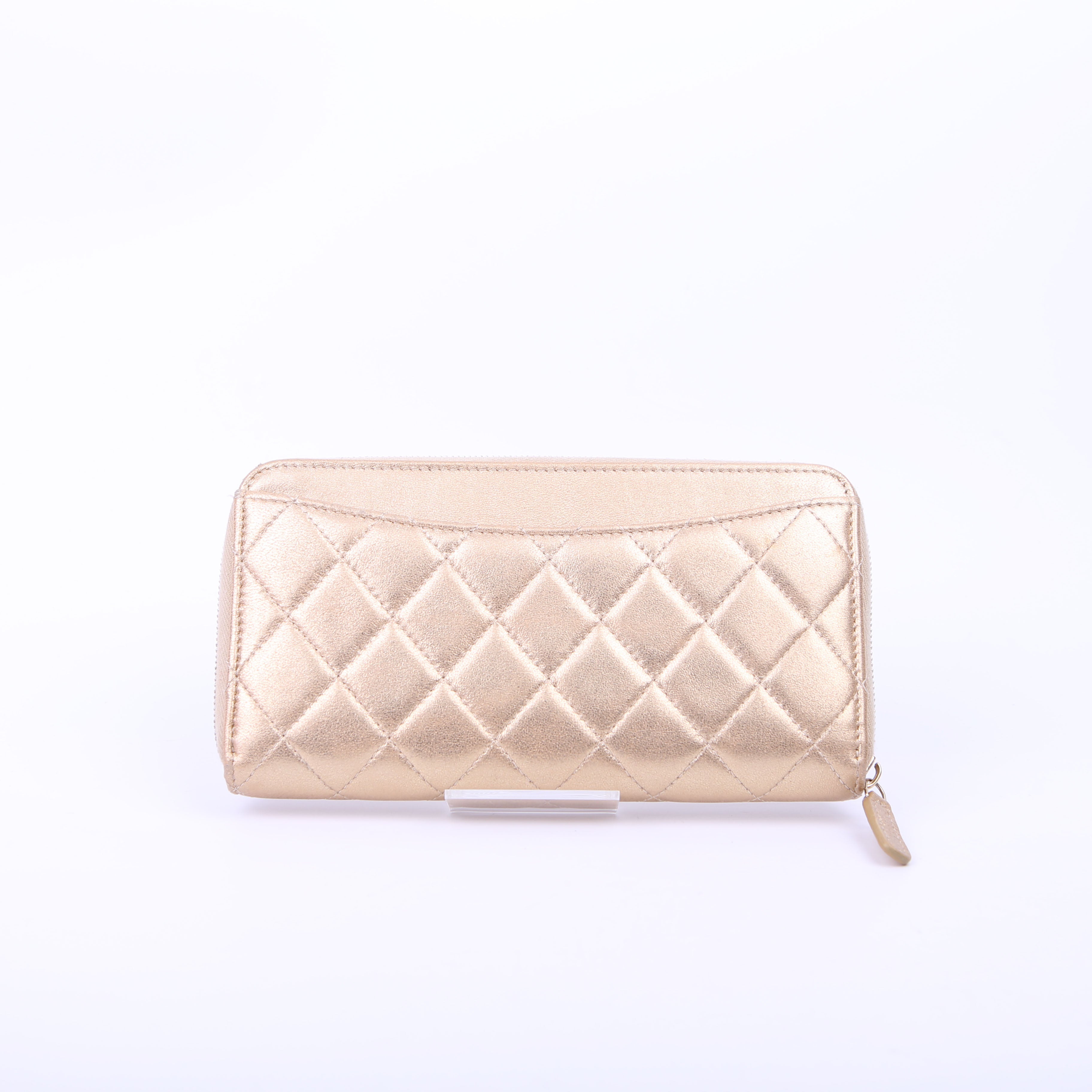 CC Long Zip Around Wallet Lambskin 31M Gold