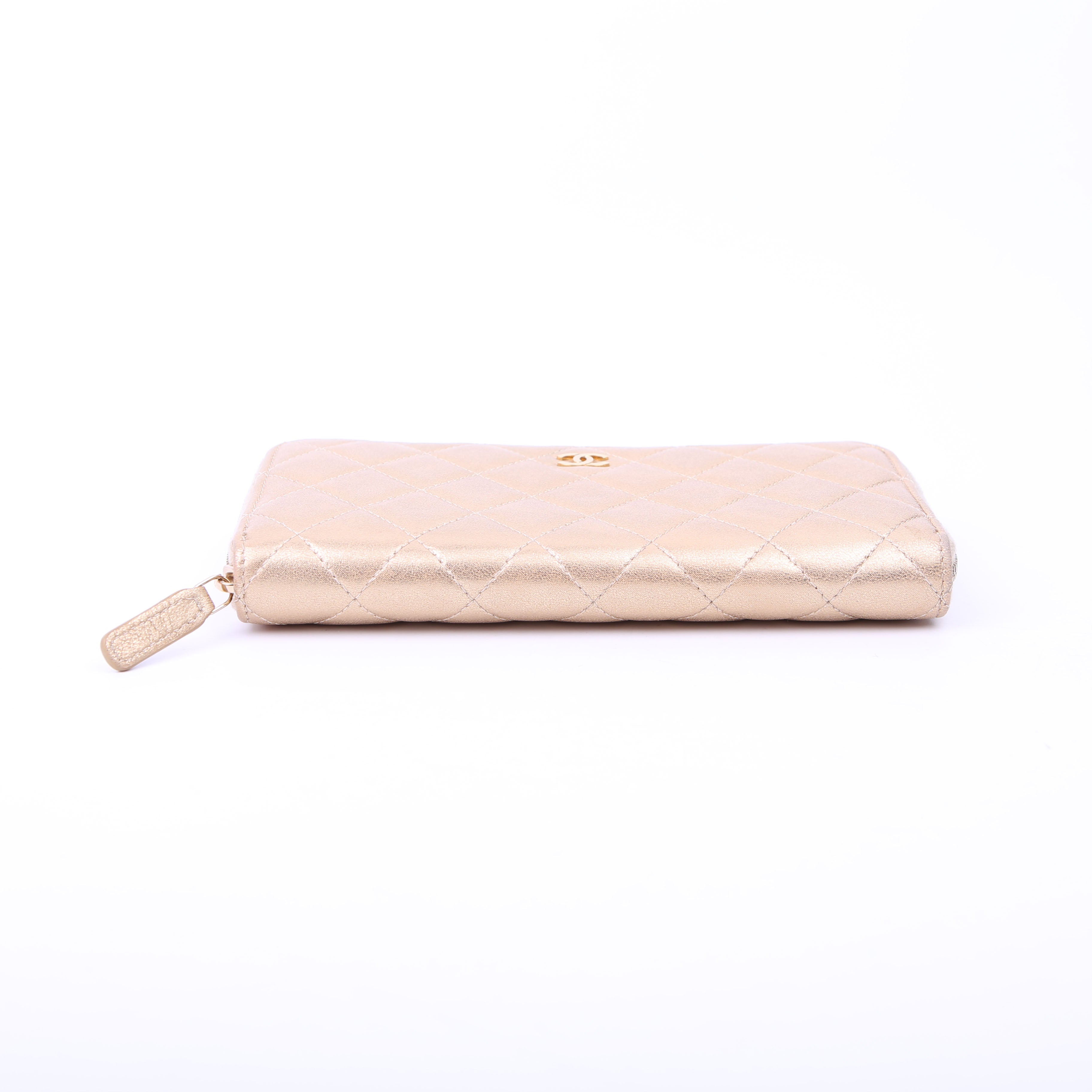 CC Long Zip Around Wallet Lambskin 31M Gold