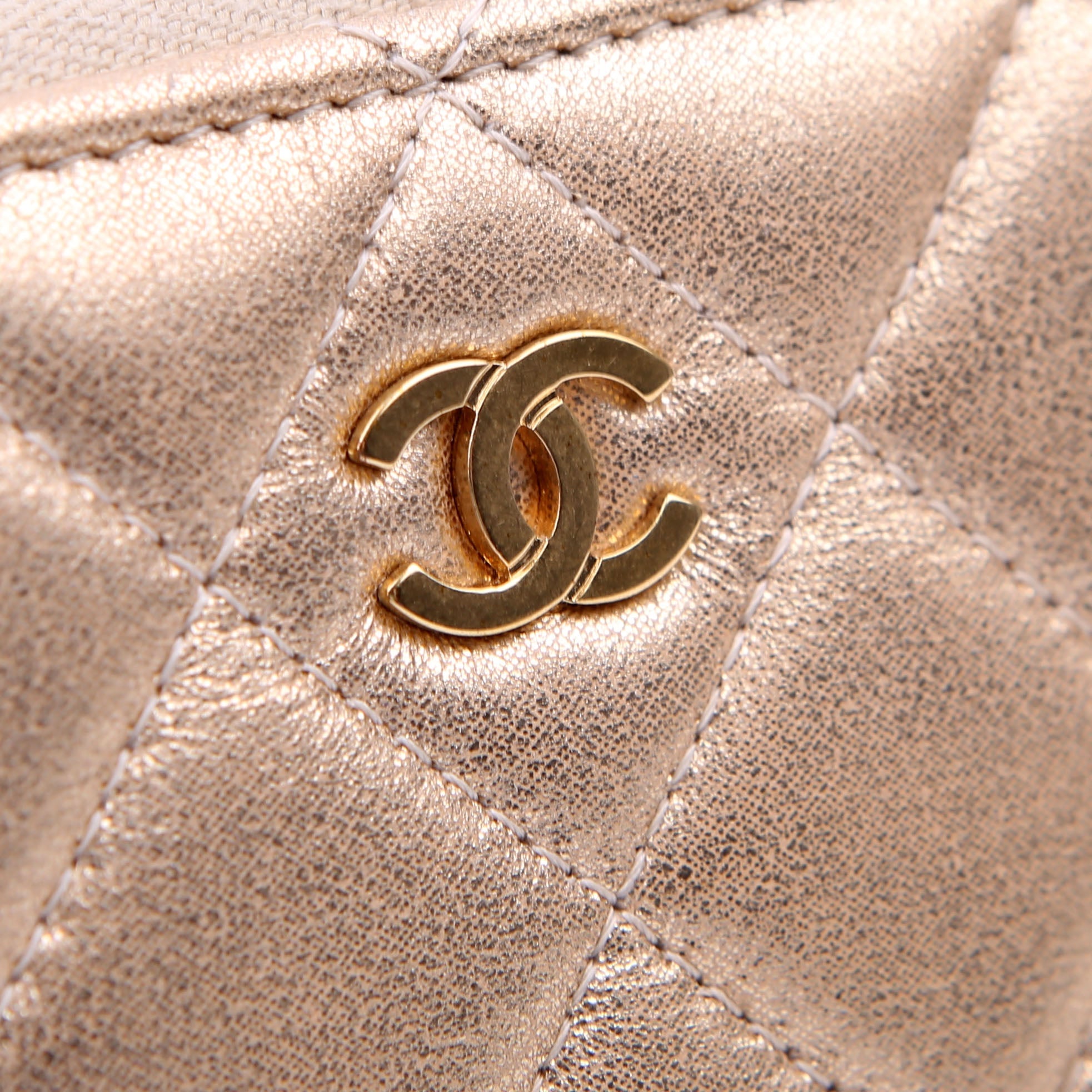 CC Long Zip Around Wallet Lambskin 31M Gold