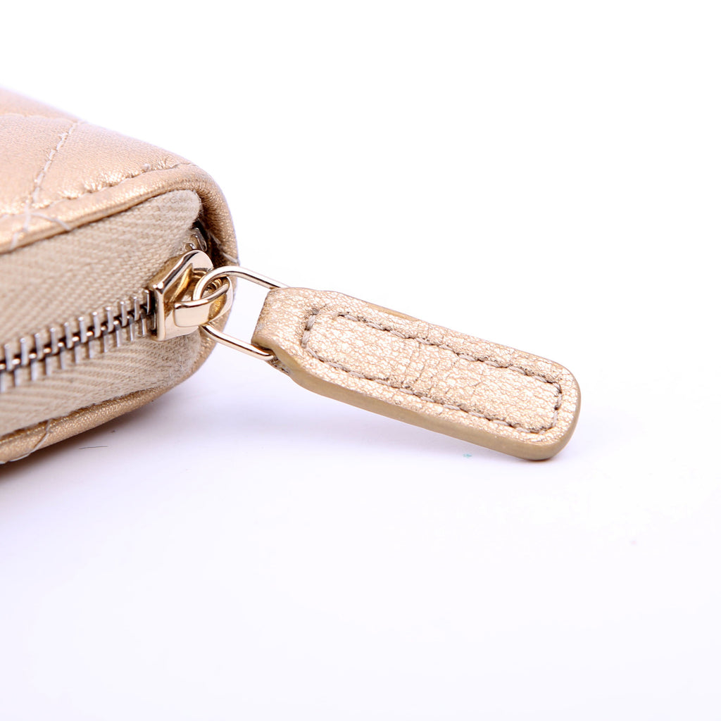 CC Long Zip Around Wallet Lambskin 31M Gold