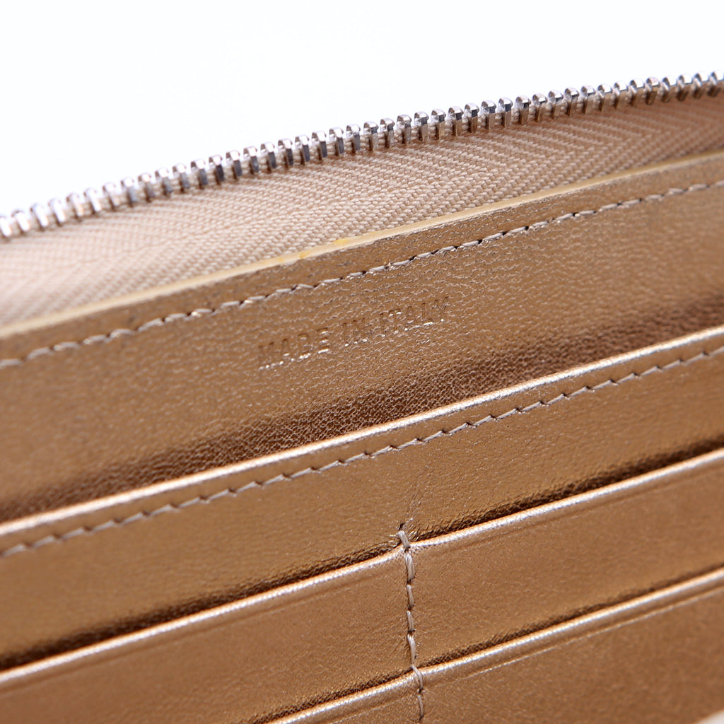 CC Long Zip Around Wallet Lambskin 31M Gold