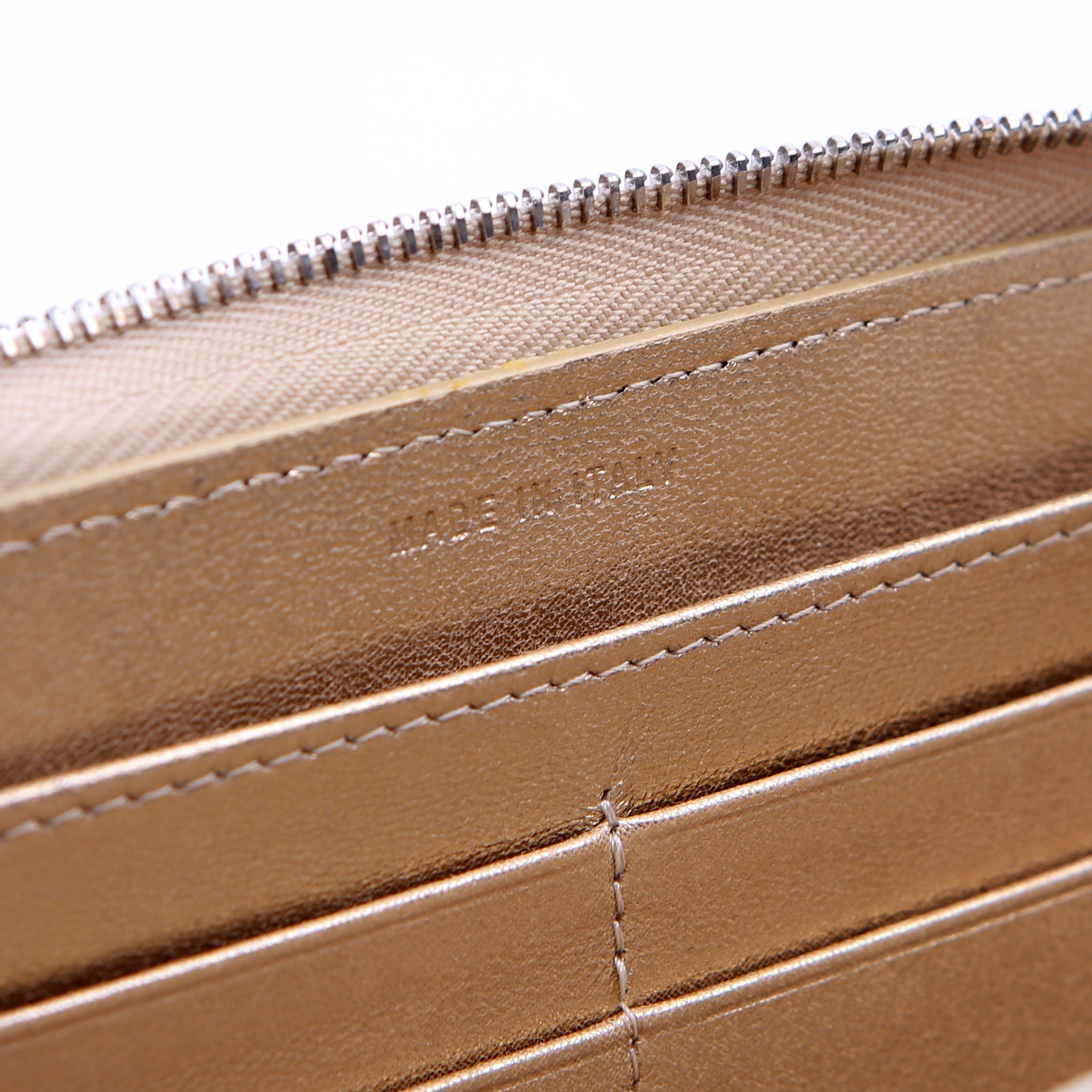 CC Long Zip Around Wallet Lambskin 31M Gold