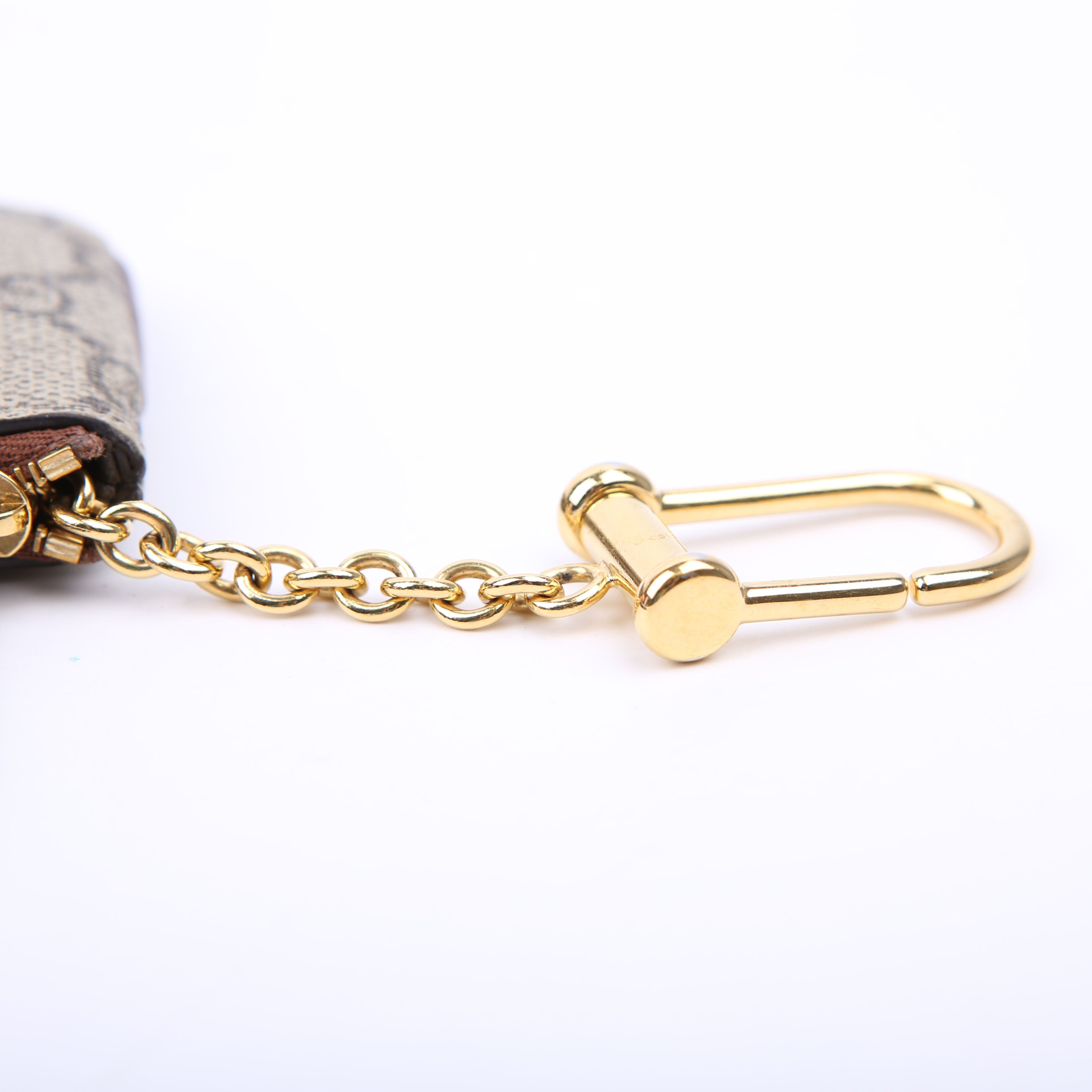 447964 GG Supreme Key Case Brown