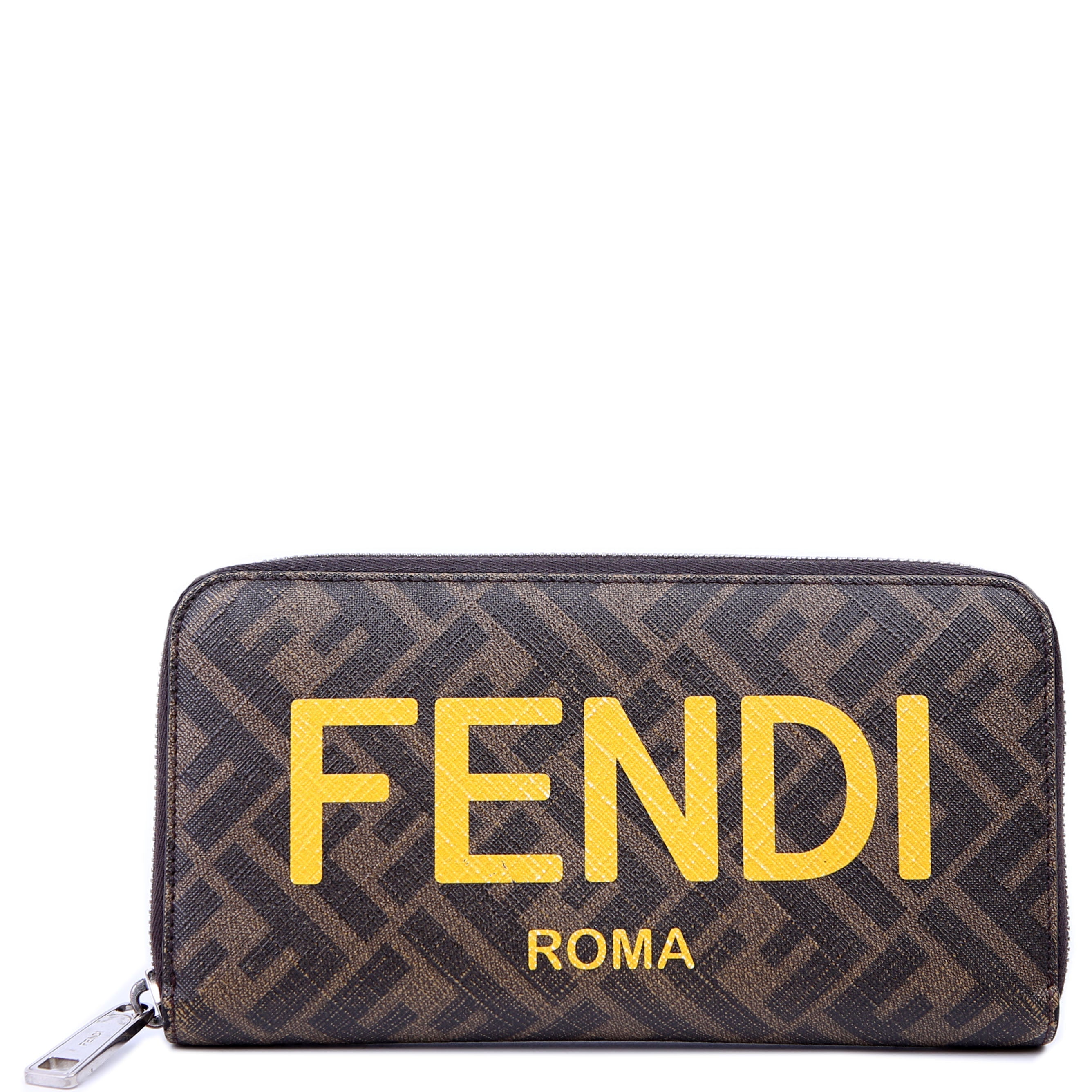 Zucca Roma Zip Around Wallet Brown/Yellow