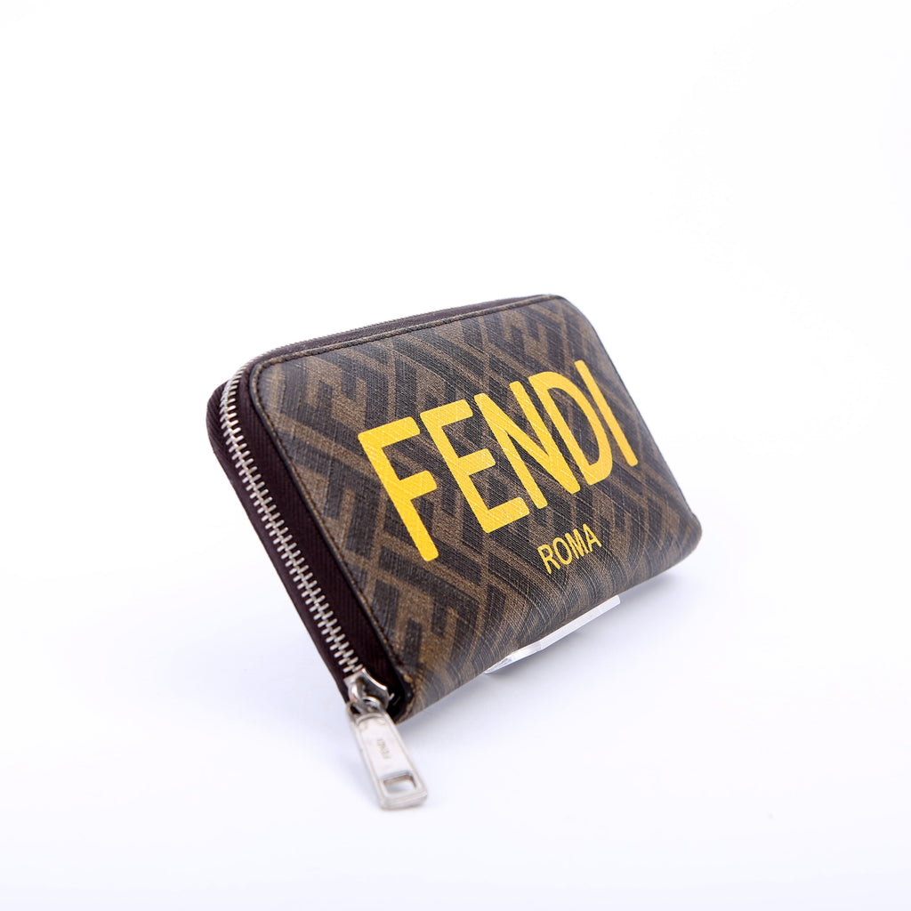 Zucca Roma Zip Around Wallet Brown/Yellow