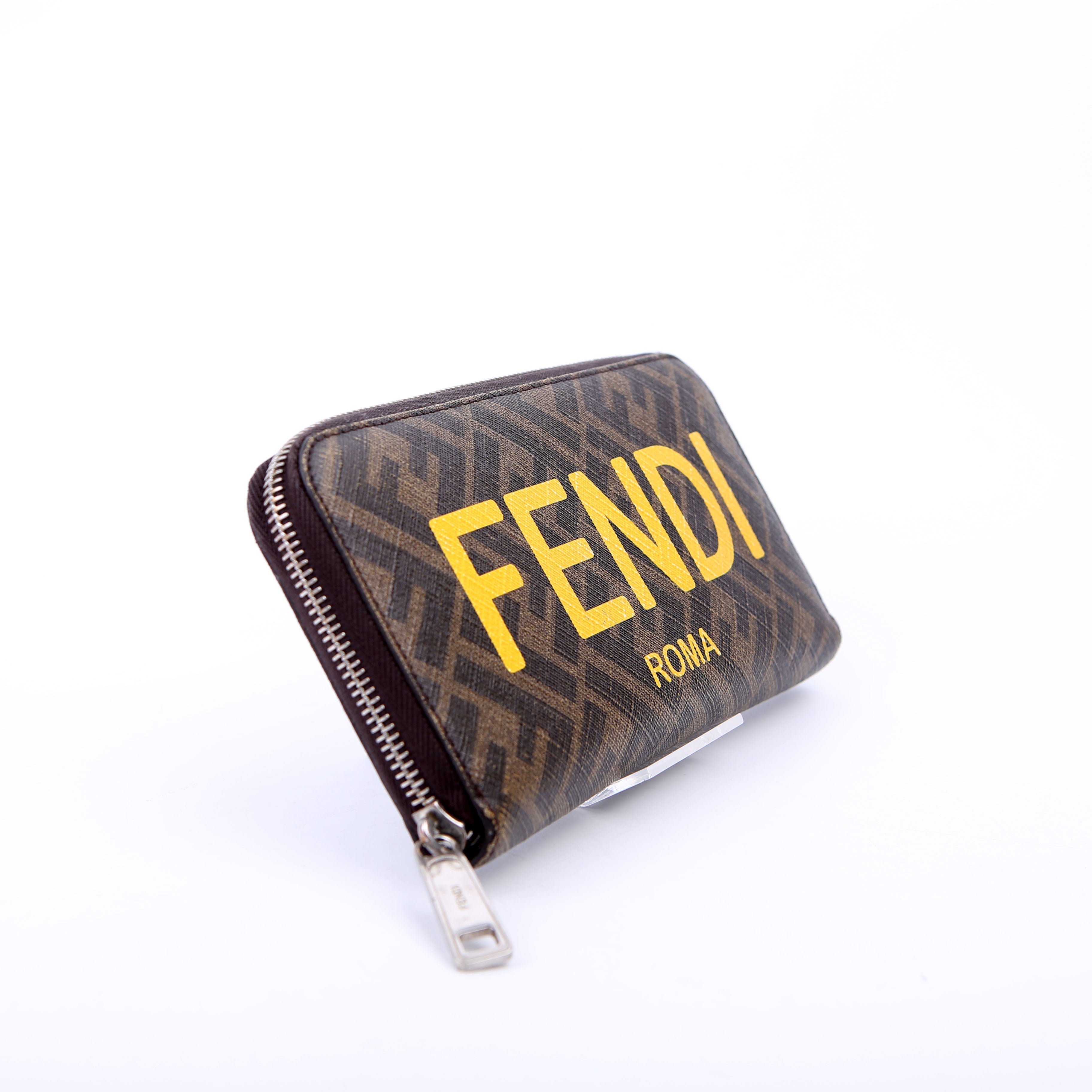 Zucca Roma Zip Around Wallet Brown/Yellow