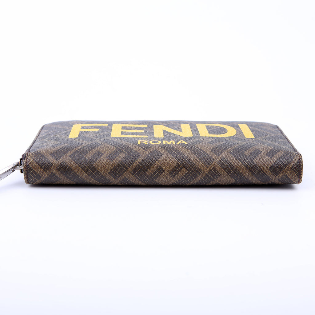 Zucca Roma Zip Around Wallet Brown/Yellow