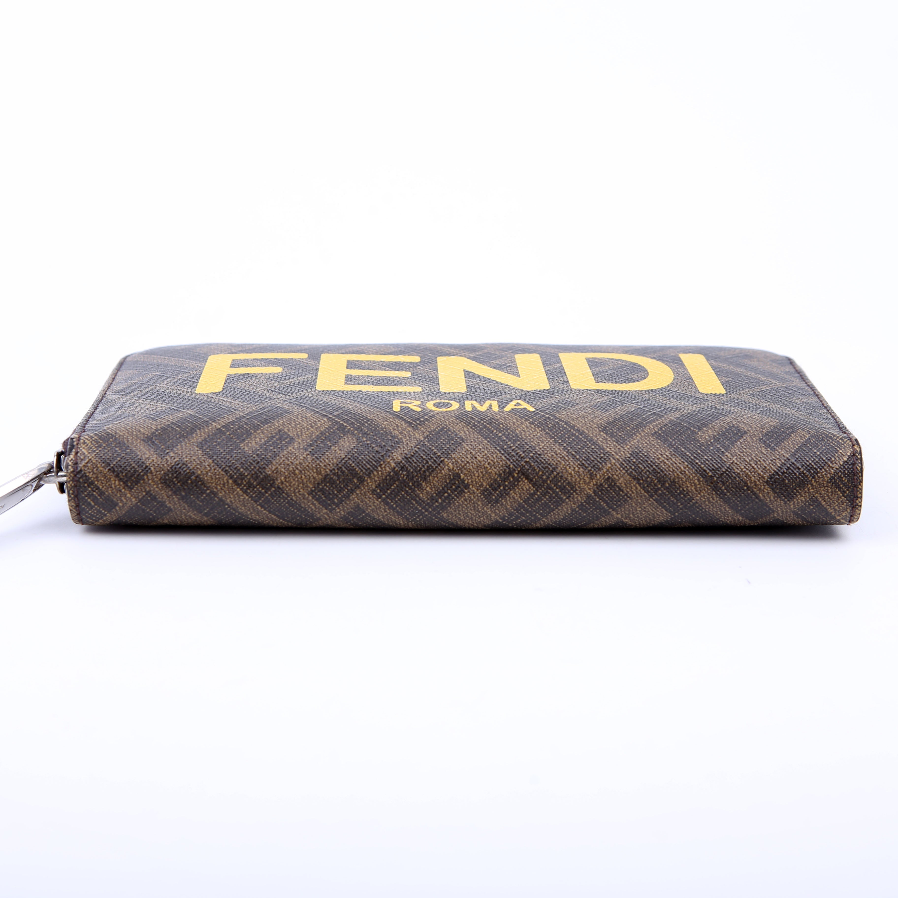 Zucca Roma Zip Around Wallet Brown/Yellow