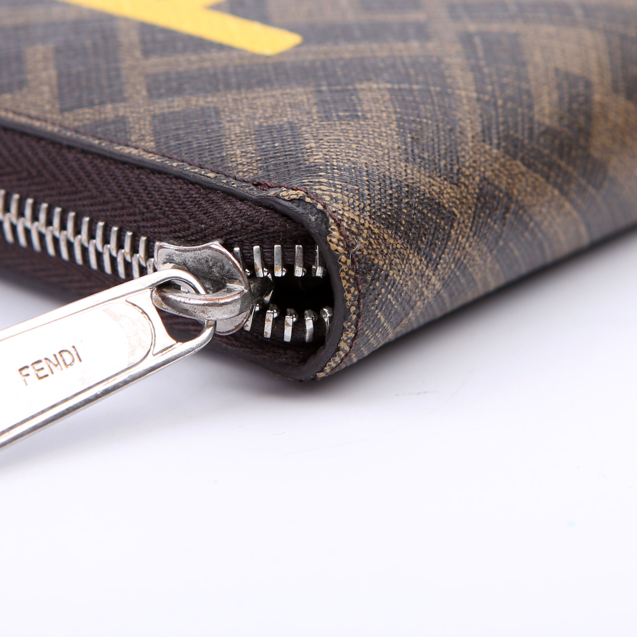 Zucca Roma Zip Around Wallet Brown/Yellow