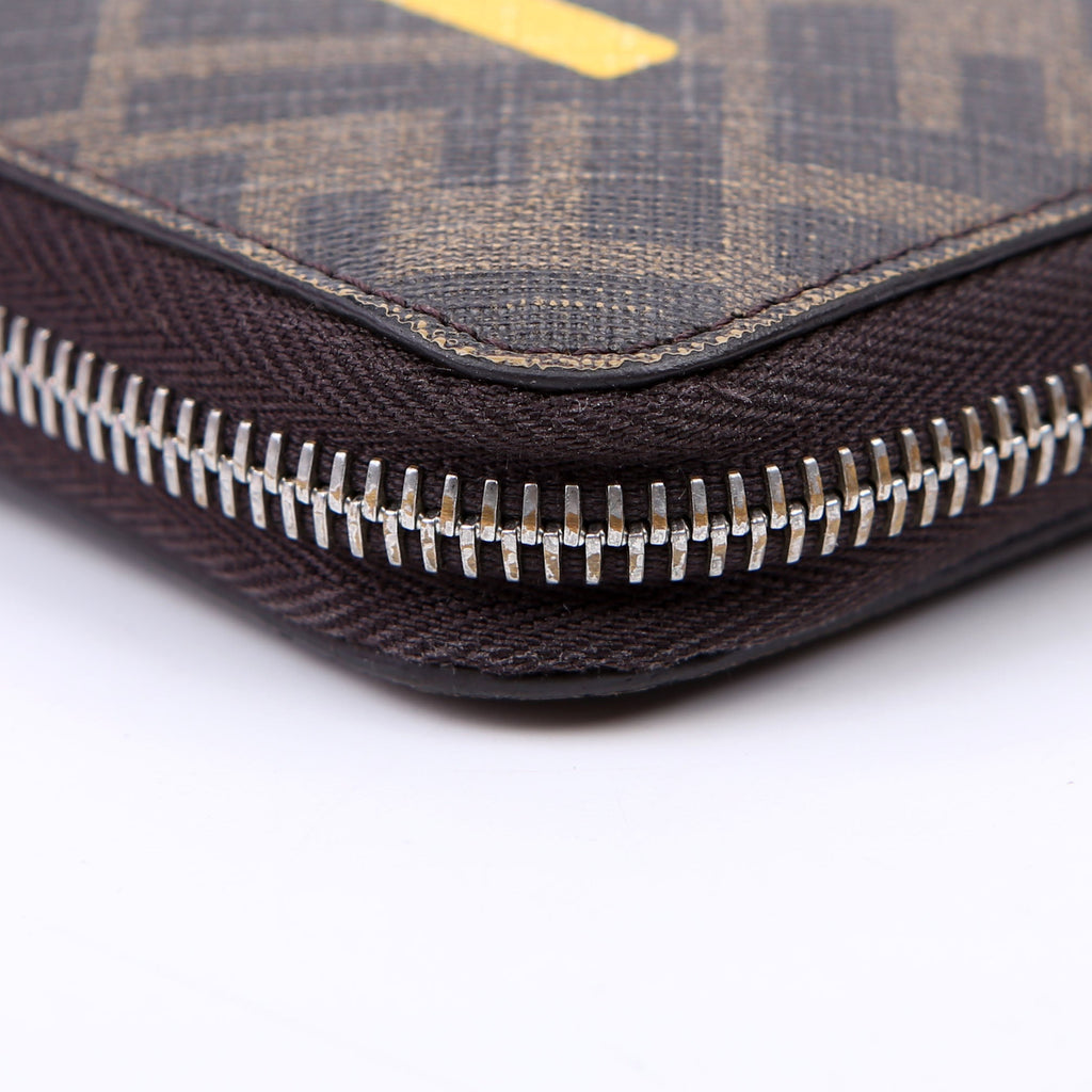 Zucca Roma Zip Around Wallet Brown/Yellow
