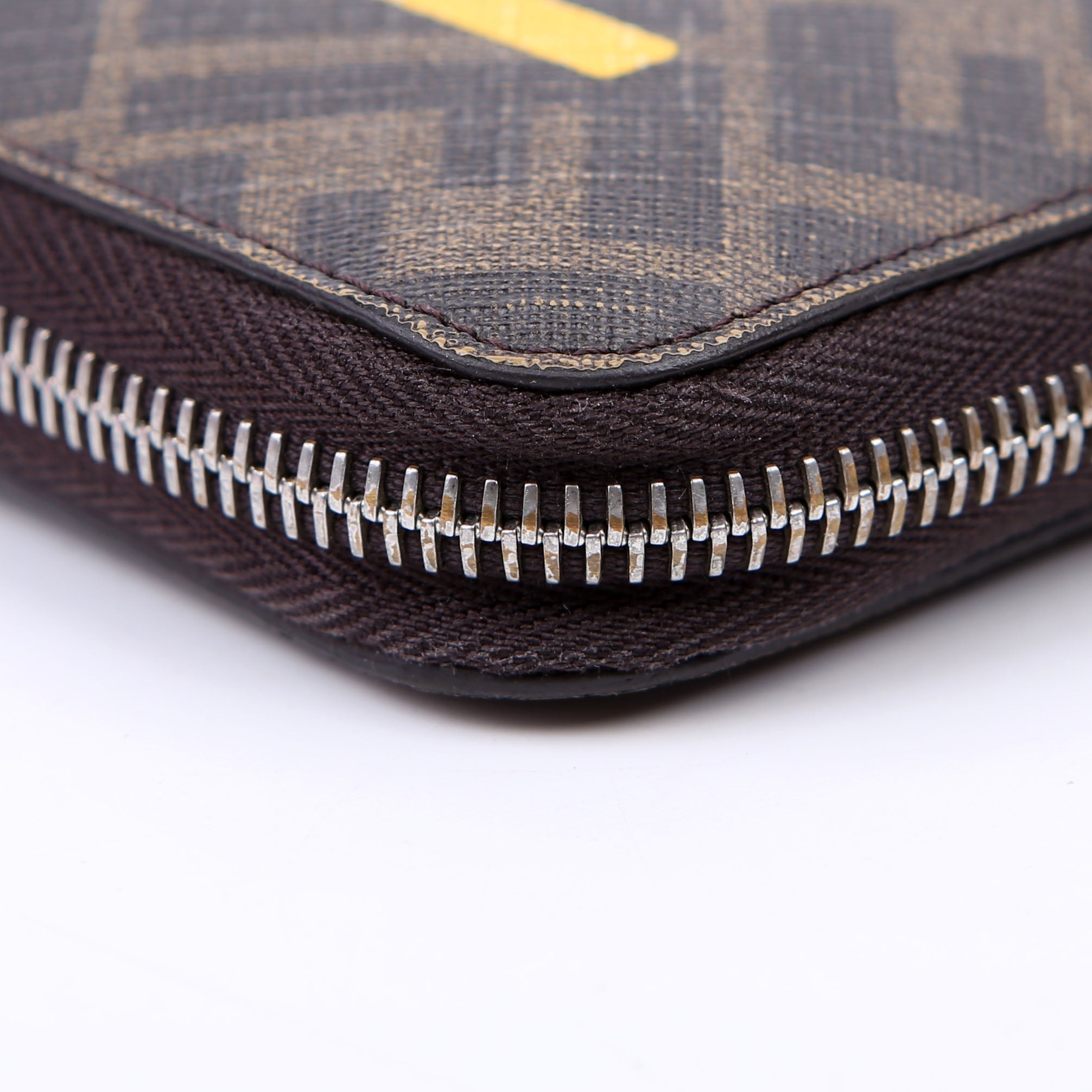Zucca Roma Zip Around Wallet Brown/Yellow