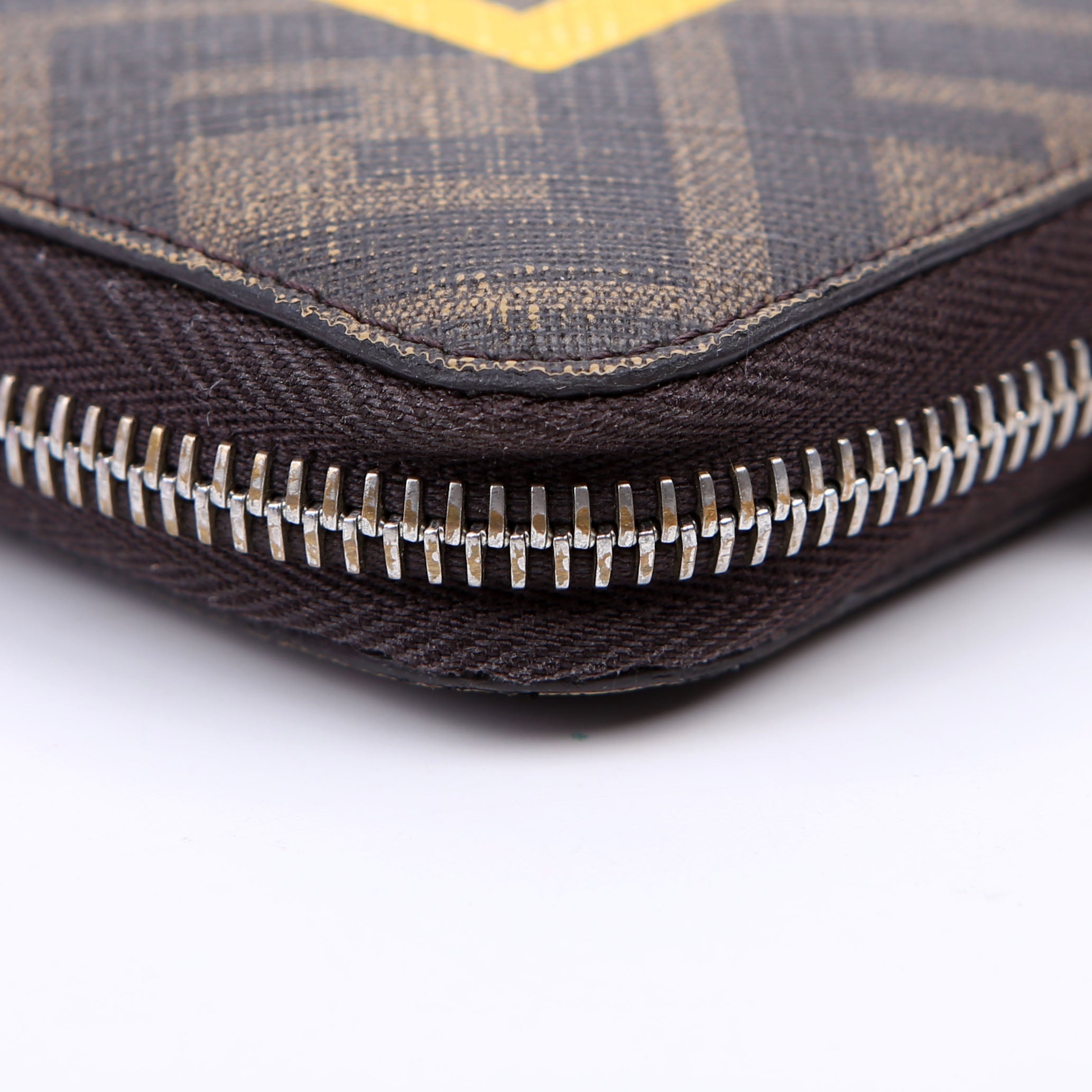 Zucca Roma Zip Around Wallet Brown/Yellow