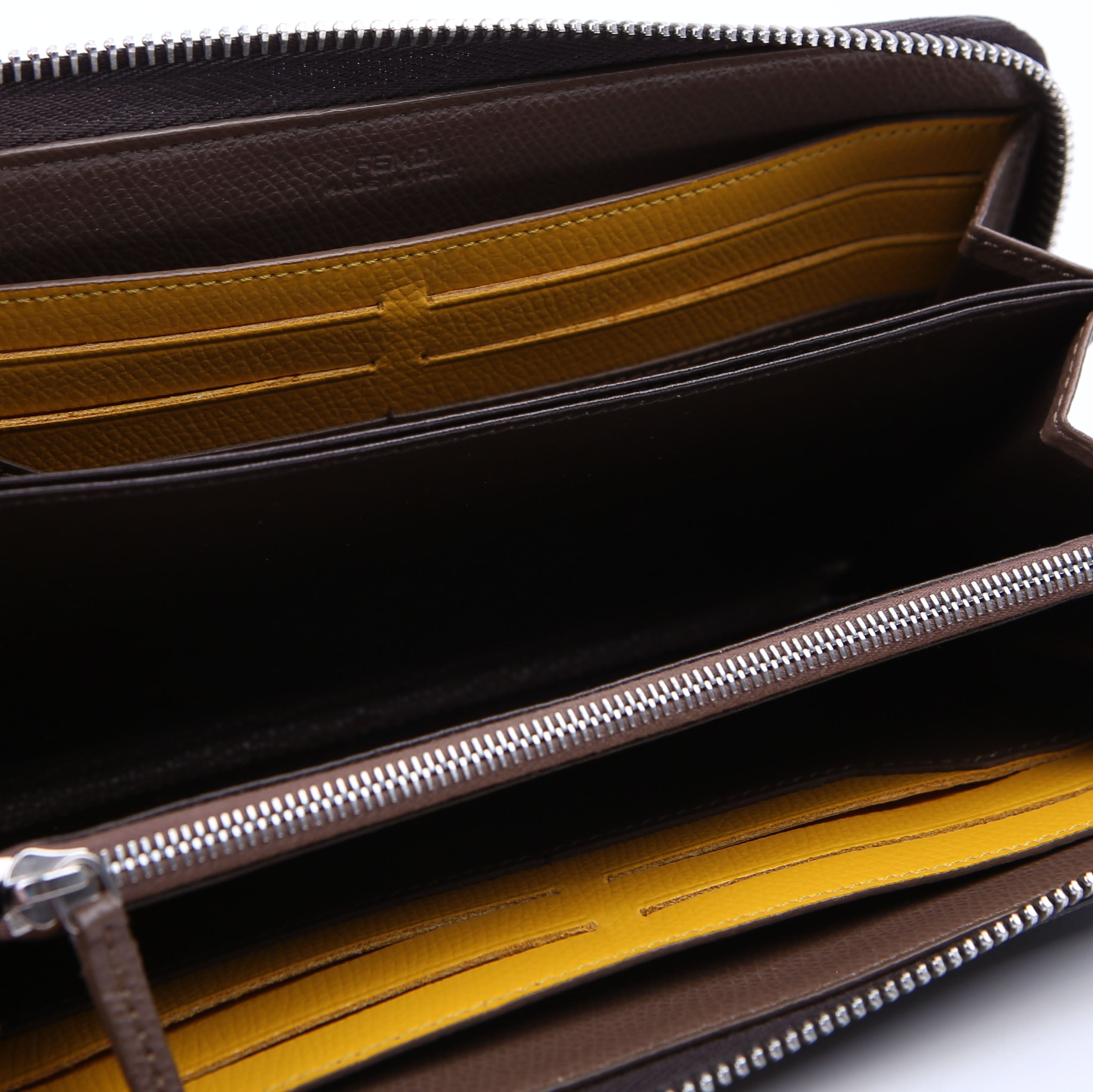 Zucca Roma Zip Around Wallet Brown/Yellow