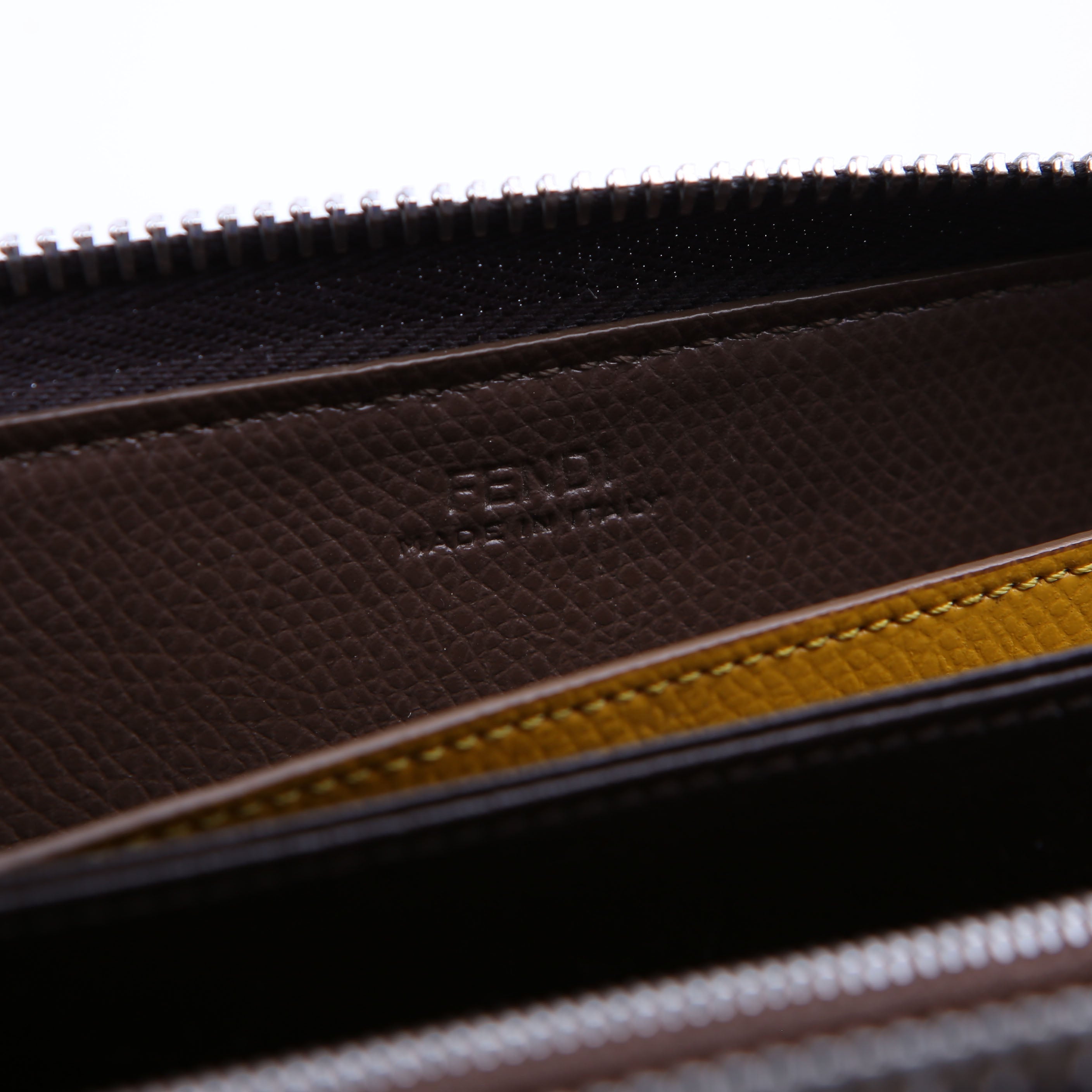 Zucca Roma Zip Around Wallet Brown/Yellow