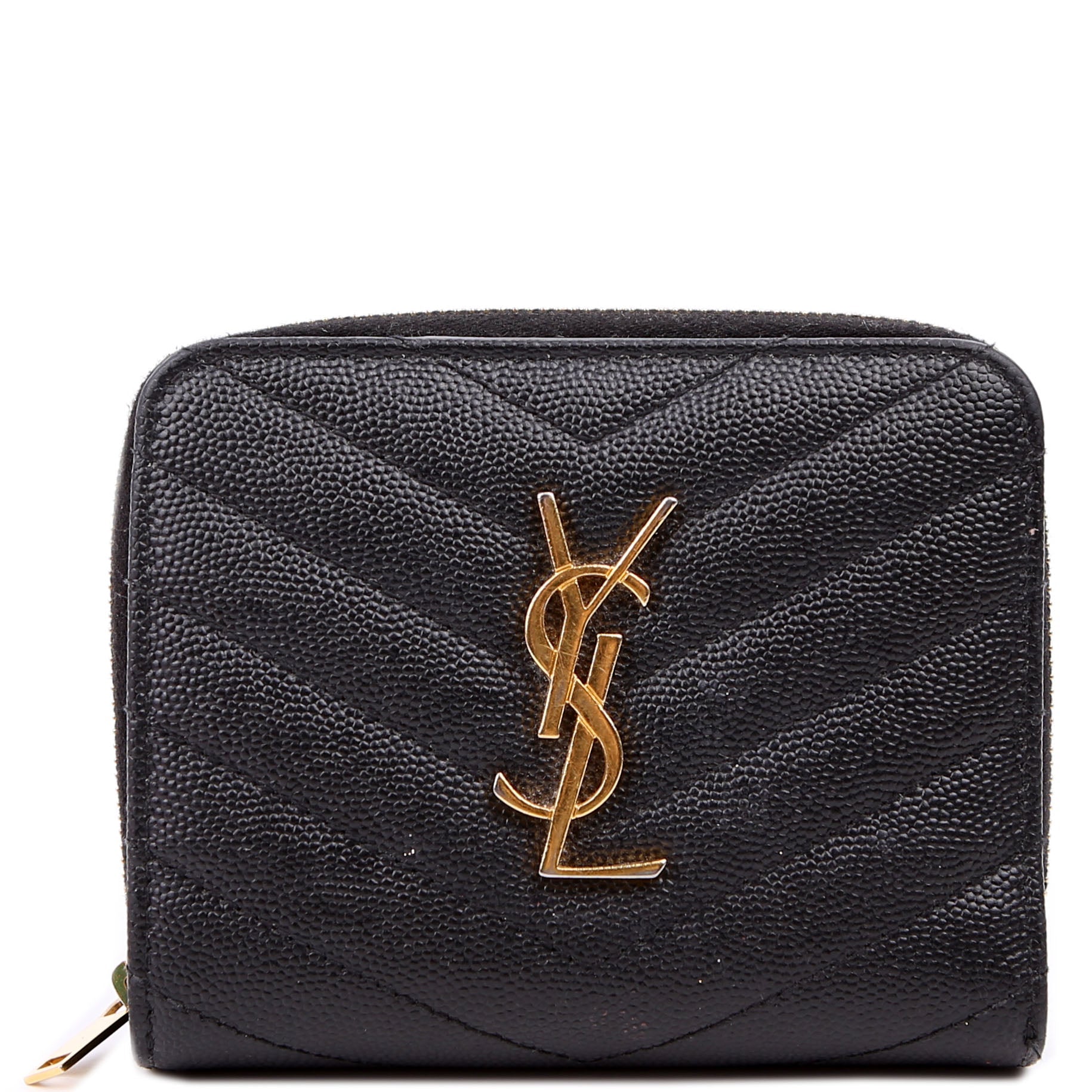Cassandre Grain De Poudre Compact Zip Around Wallet Black