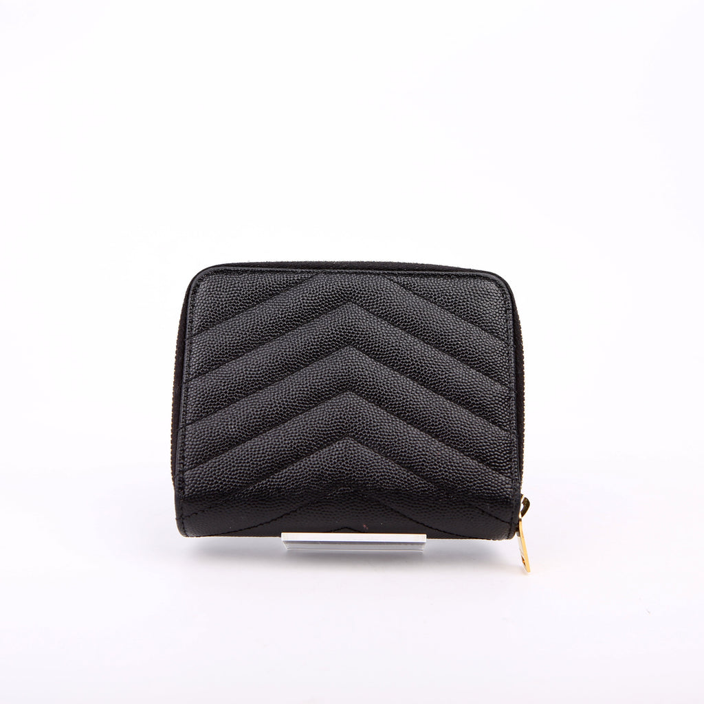Cassandre Grain De Poudre Compact Zip Around Wallet Black