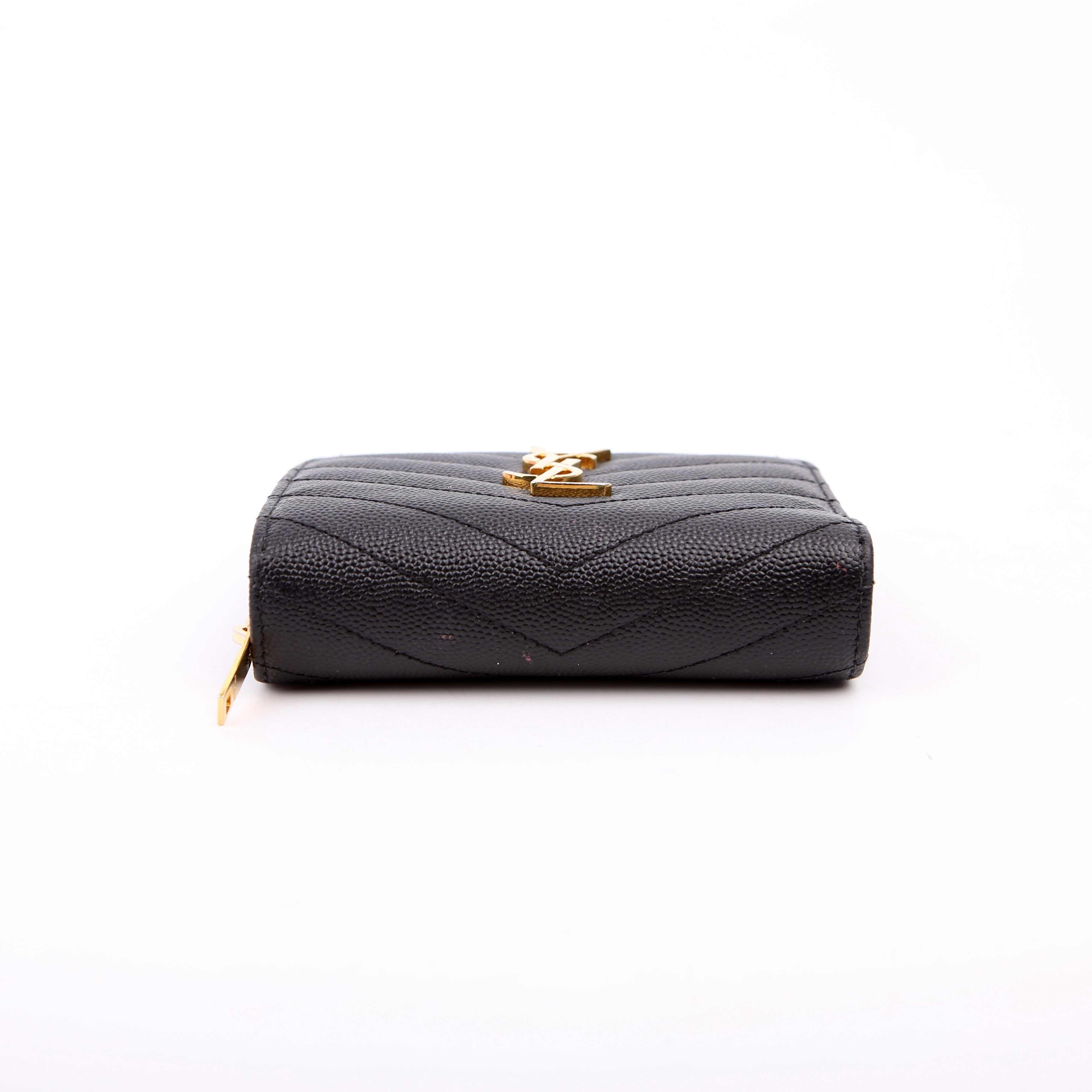 Cassandre Grain De Poudre Compact Zip Around Wallet Black