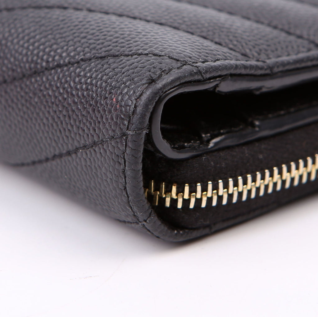 Cassandre Grain De Poudre Compact Zip Around Wallet Black