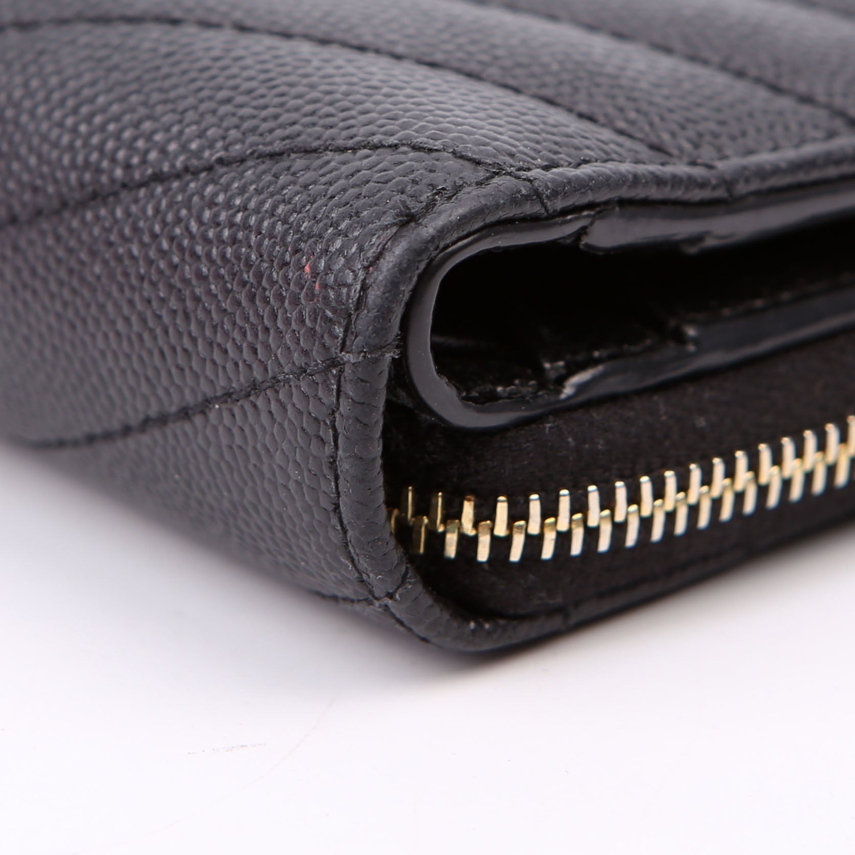 Cassandre Grain De Poudre Compact Zip Around Wallet Black