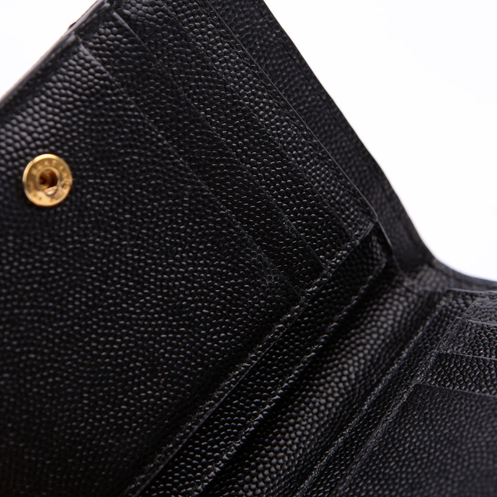 Cassandre Grain De Poudre Compact Zip Around Wallet Black