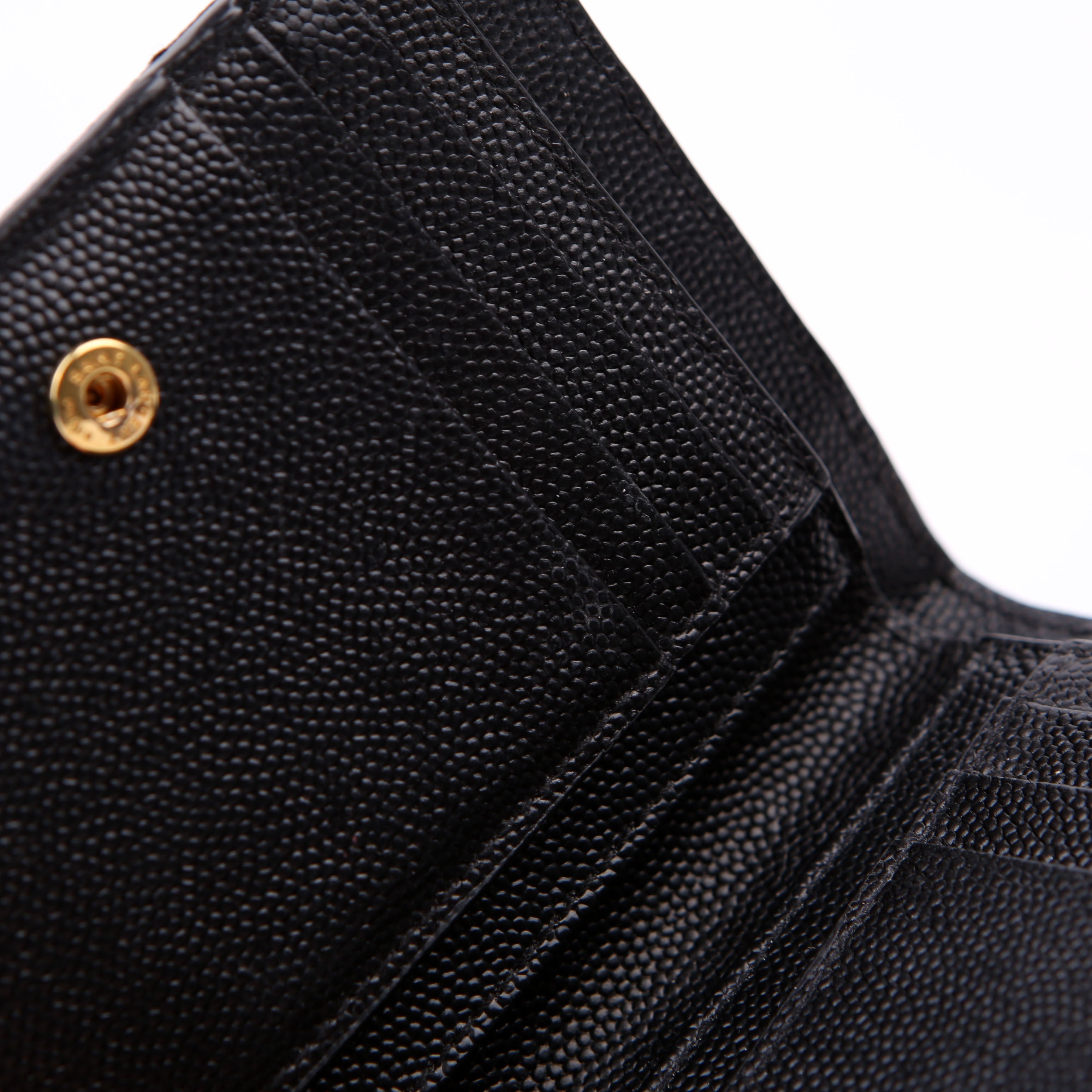 Cassandre Grain De Poudre Compact Zip Around Wallet Black
