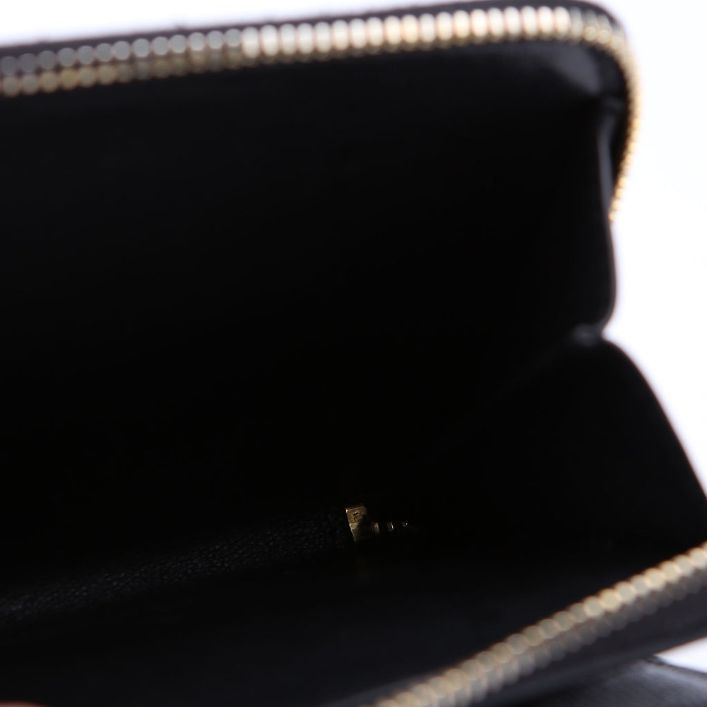 Cassandre Grain De Poudre Compact Zip Around Wallet Black
