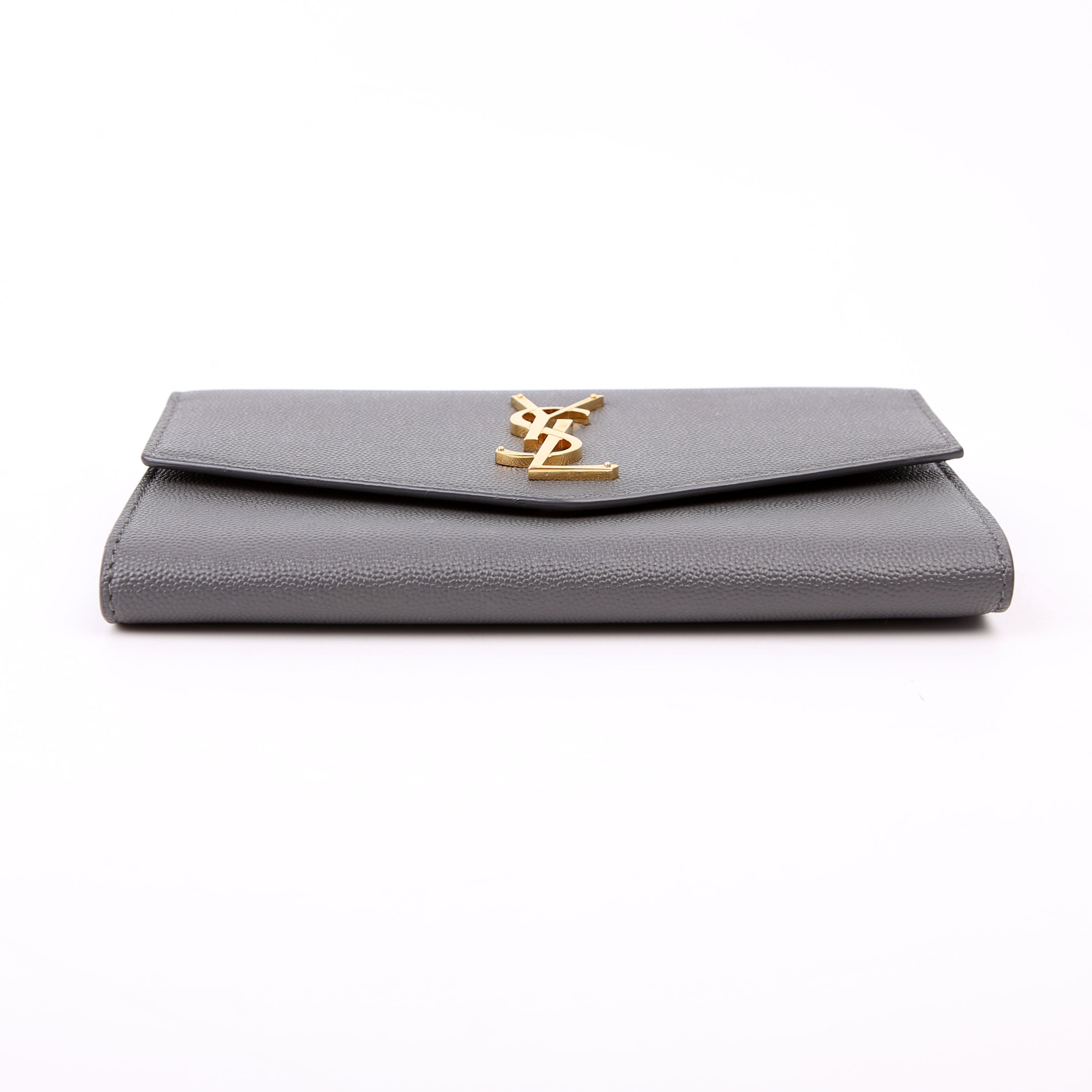 SAINT LAURENT Uptown Chain Wallet Grain Grey