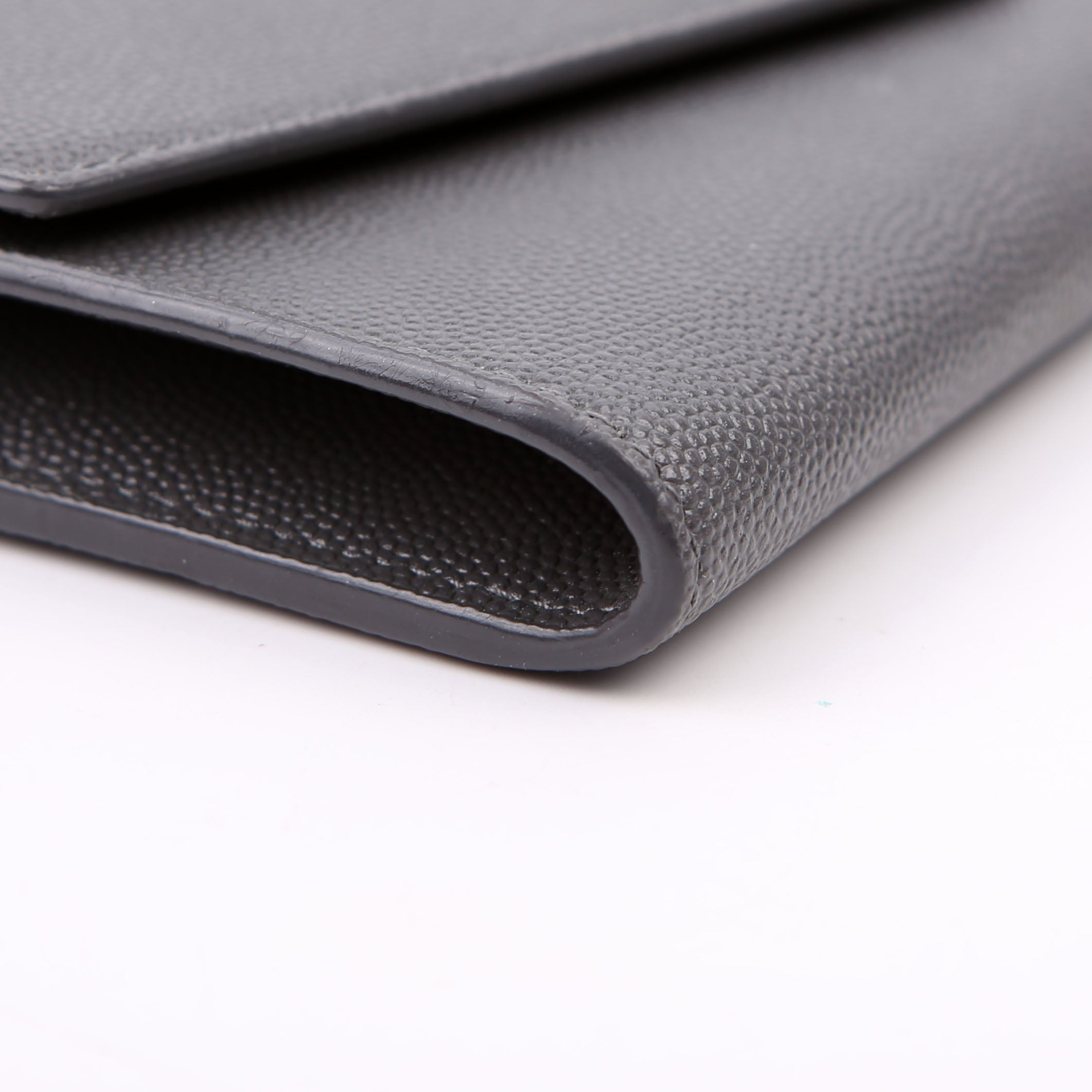 SAINT LAURENT Uptown Chain Wallet Grain Grey